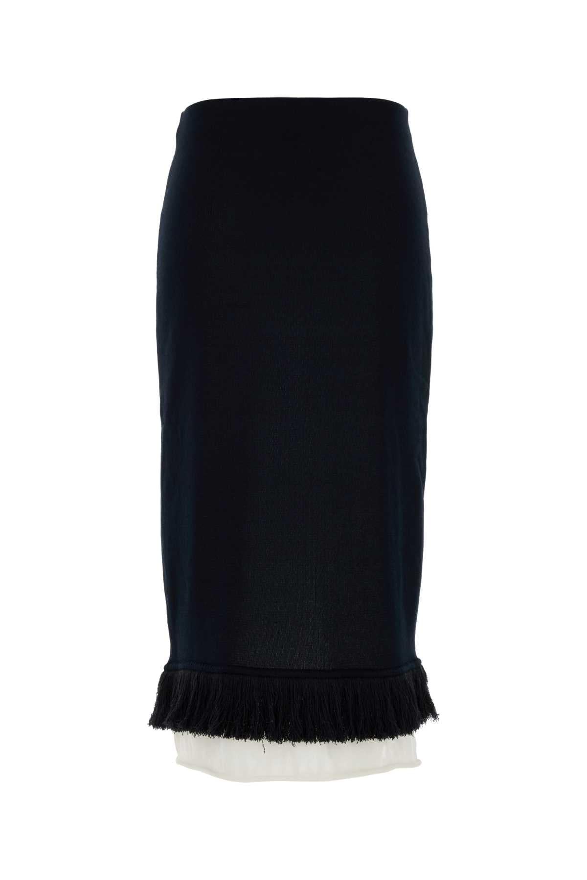 Bottega Veneta Women Navy Blue Knit Skirt BOTTEGA VENETA