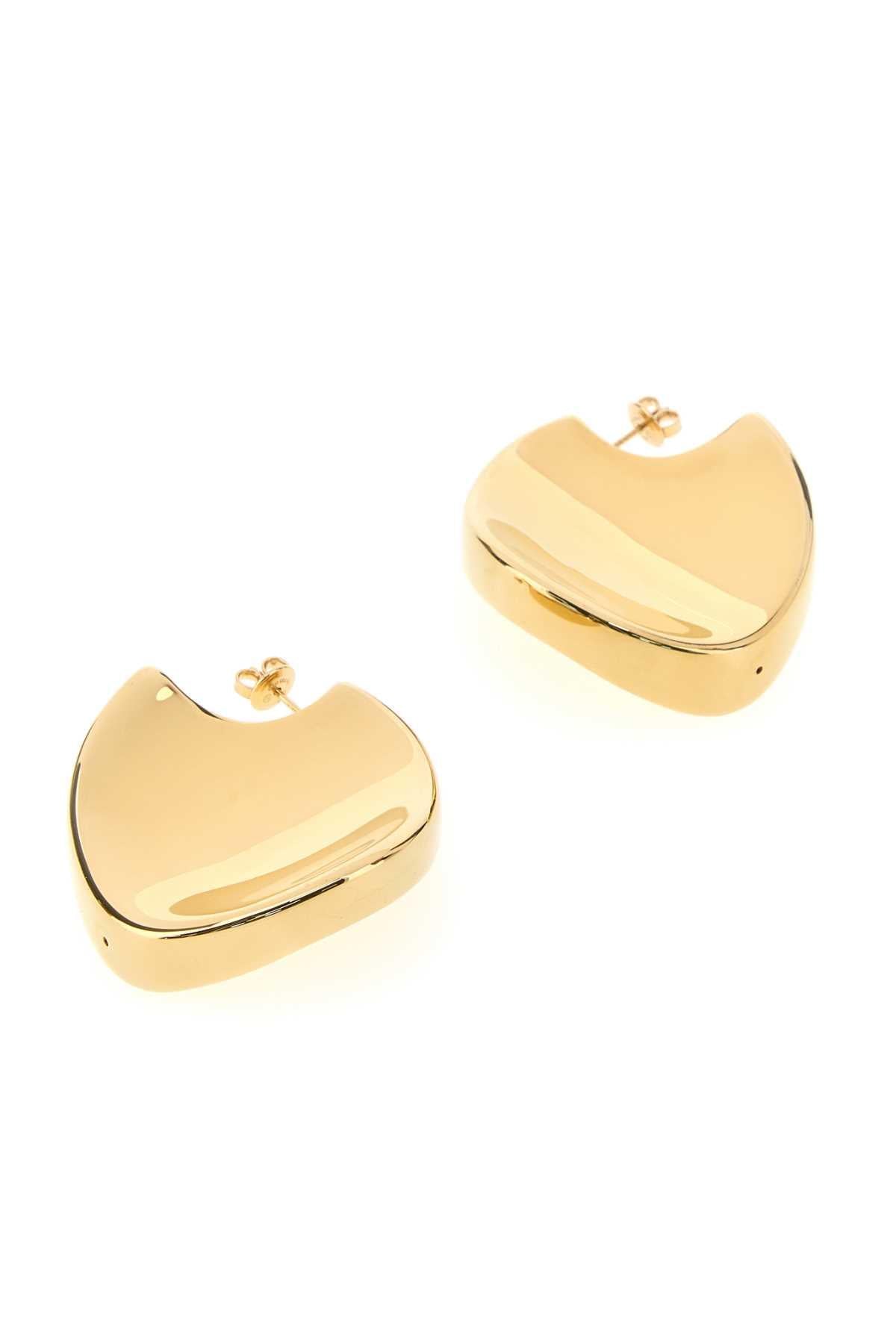 Bottega Veneta Women Gold Silver Large Disc Earrings BOTTEGA VENETA