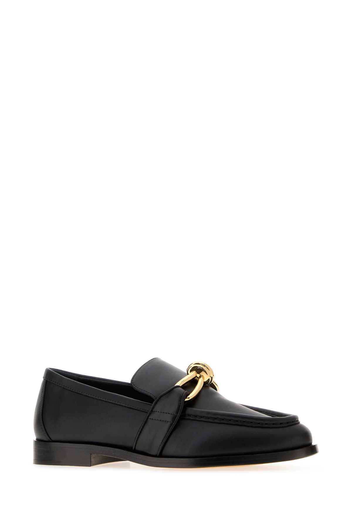 Bottega Veneta Women Black Leather Astaire Loafers BOTTEGA VENETA