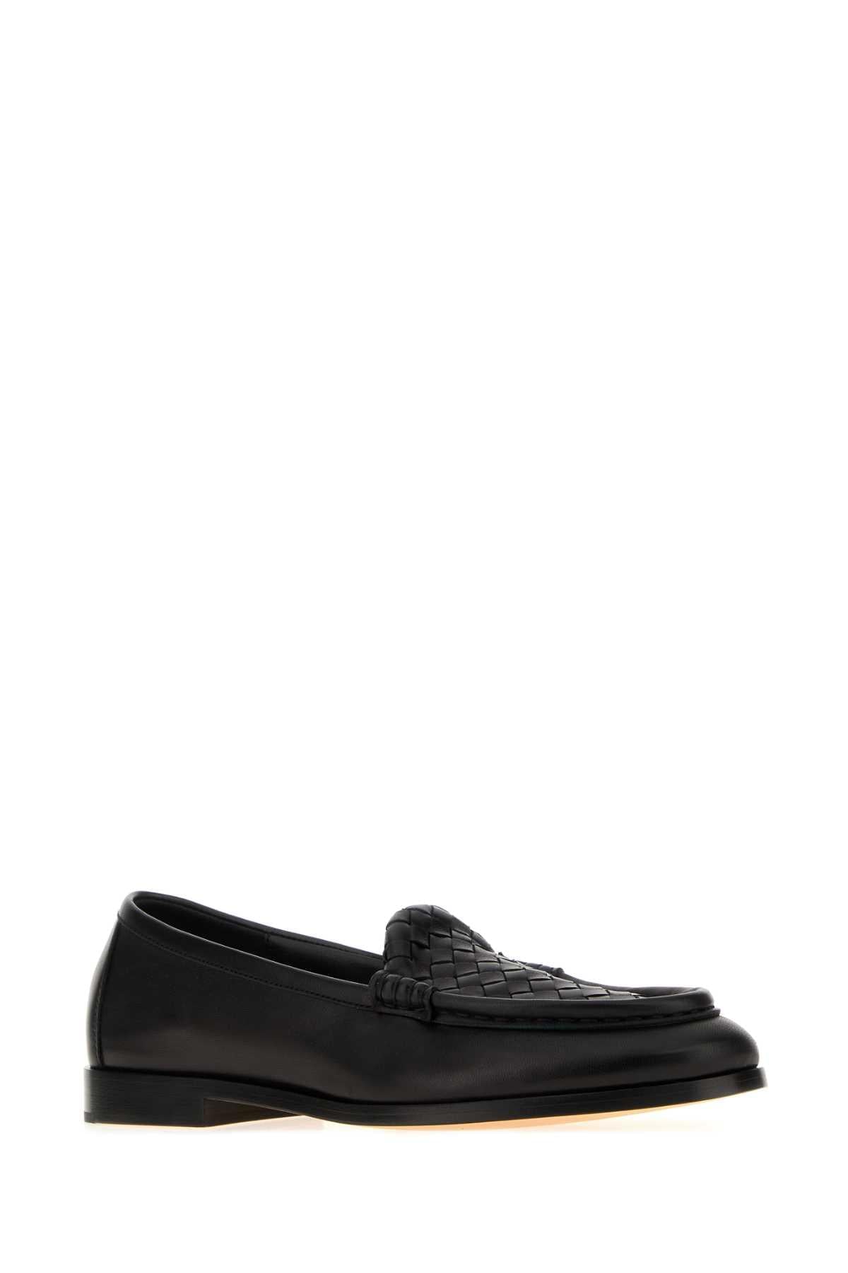 Bottega Veneta Women Black Leather Silenzio Loafers BOTTEGA VENETA