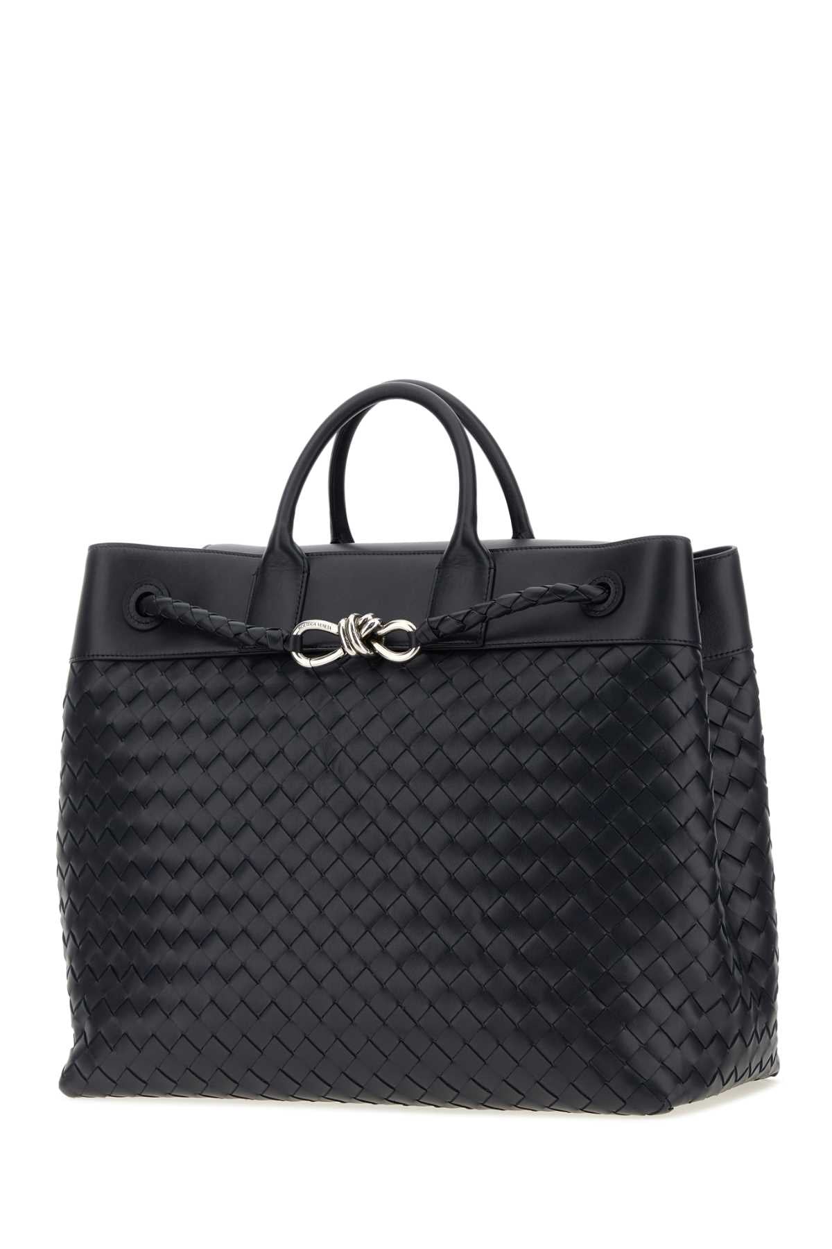 Bottega Veneta Men Midnight Blue Leather Andiamo Travel Bag BOTTEGA VENETA