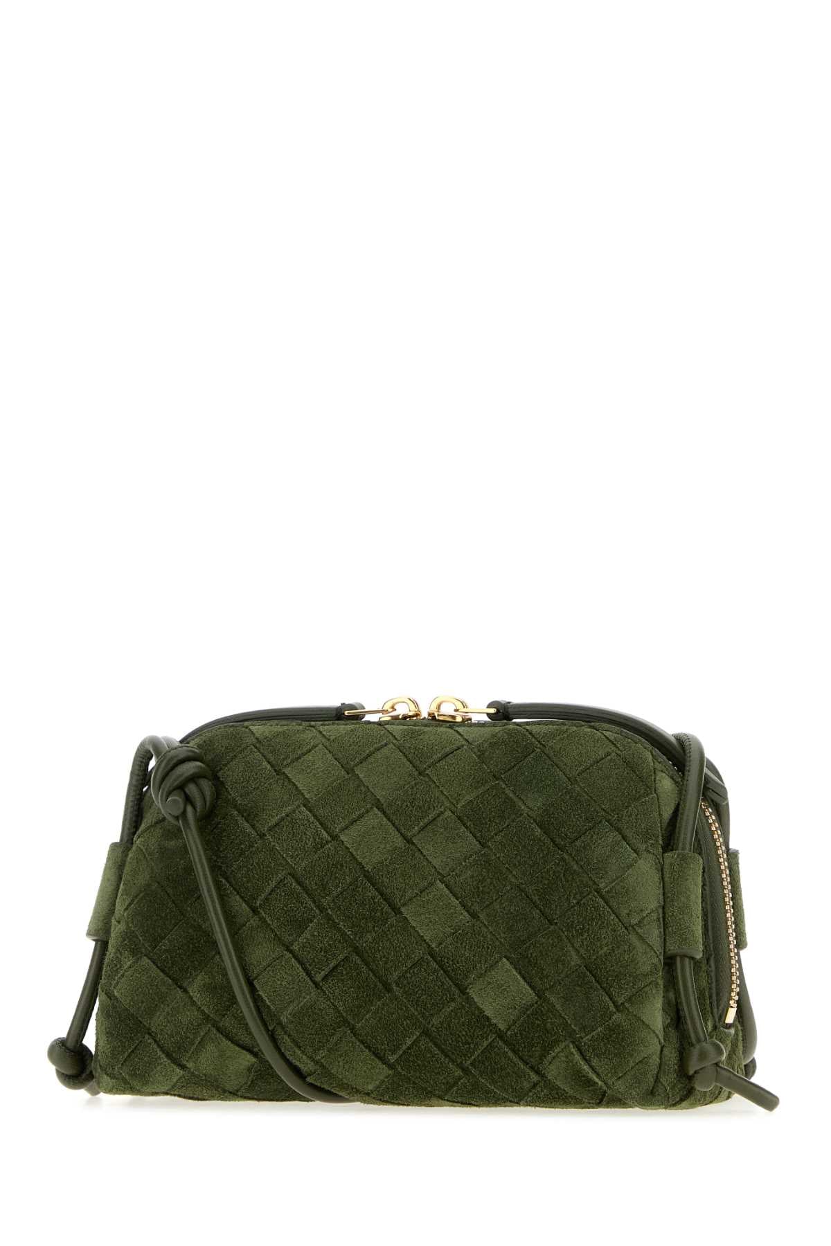 Bottega Veneta Women Bottle Green Suede Concert Crossbody Bag BOTTEGA VENETA