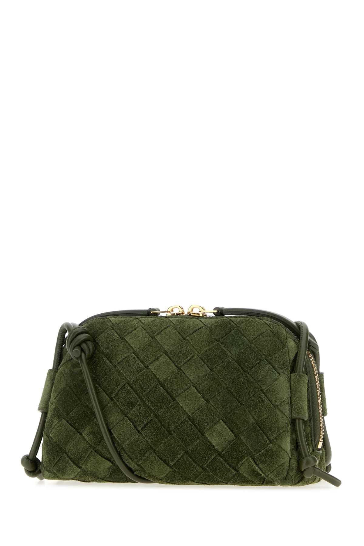Bottega Veneta Women Bottle Green Suede Concert Crossbody Bag BOTTEGA VENETA