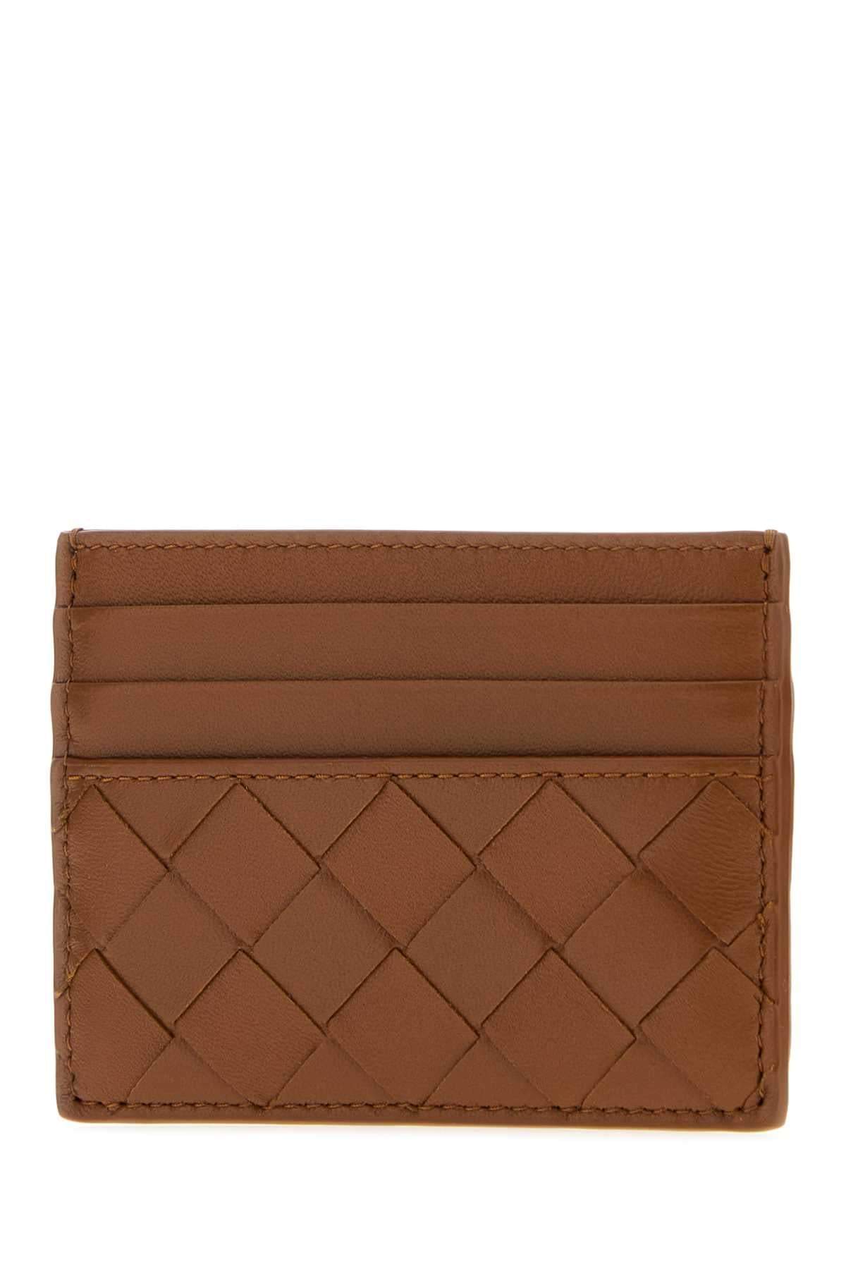 Bottega Veneta Women Brown Nappa Leather Intrecciato Card Holder BOTTEGA VENETA