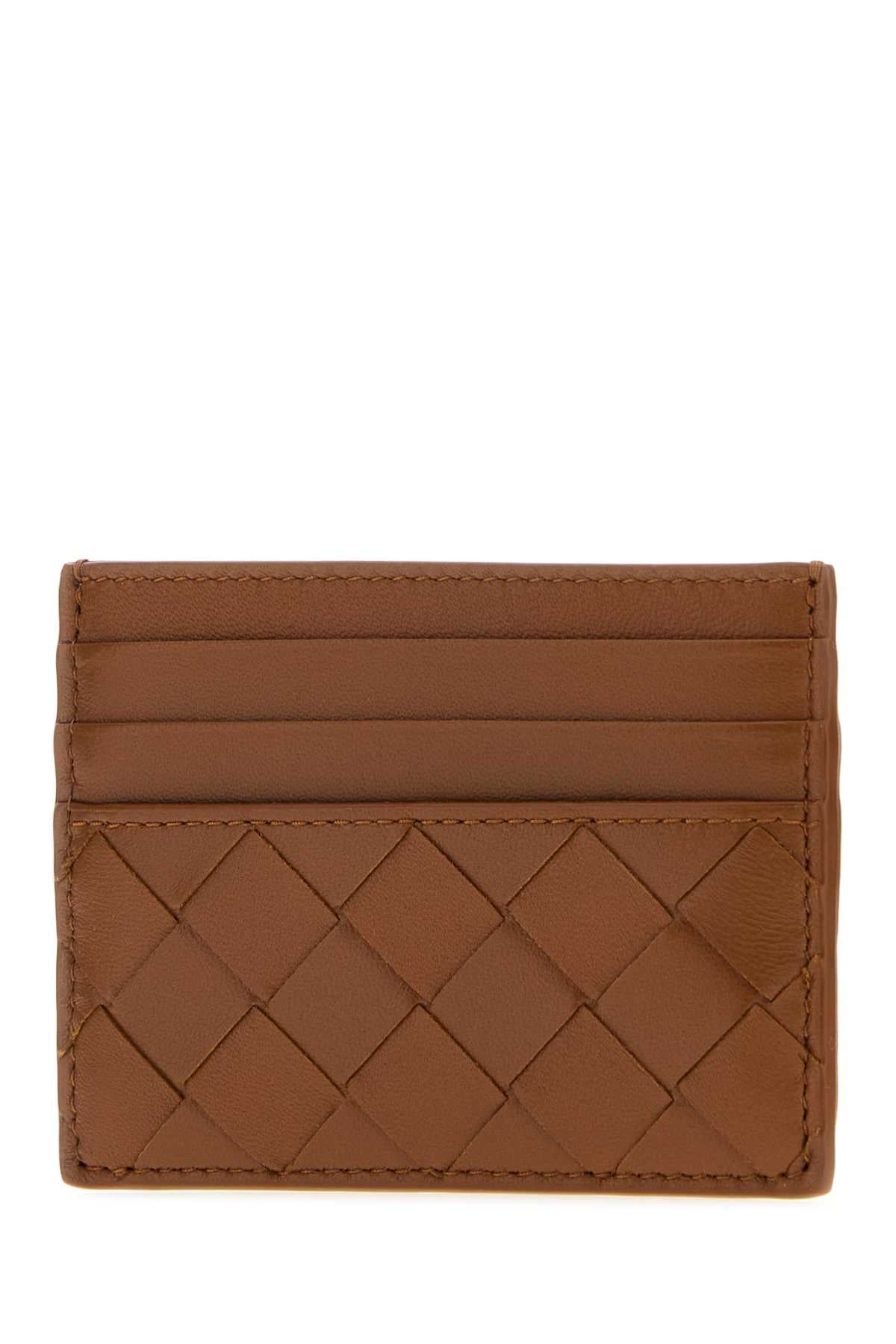 Bottega Veneta Women Brown Nappa Leather Intrecciato Card Holder BOTTEGA VENETA