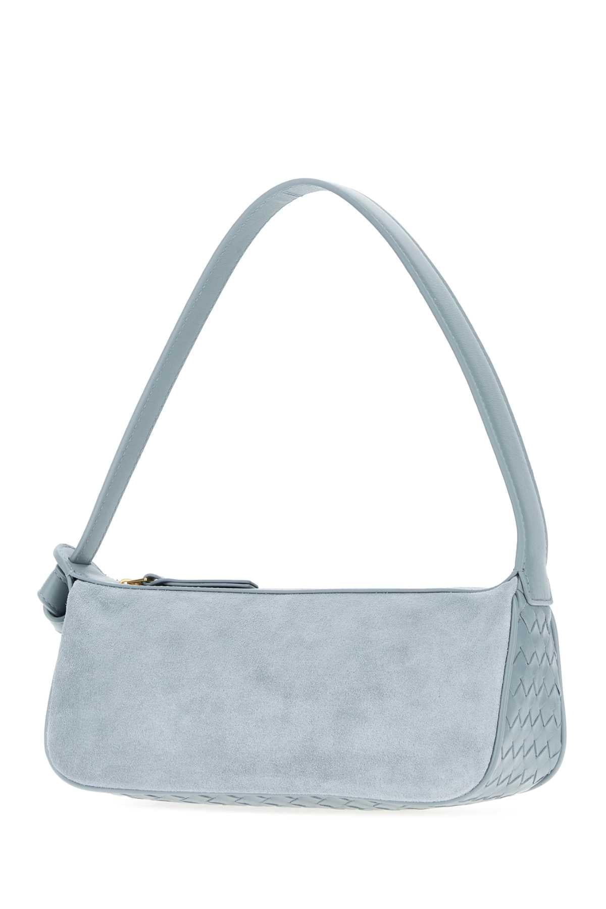 Bottega Veneta Women Light-Blue Suede And Nappa Leather Nodo Shoulder Bag BOTTEGA VENETA