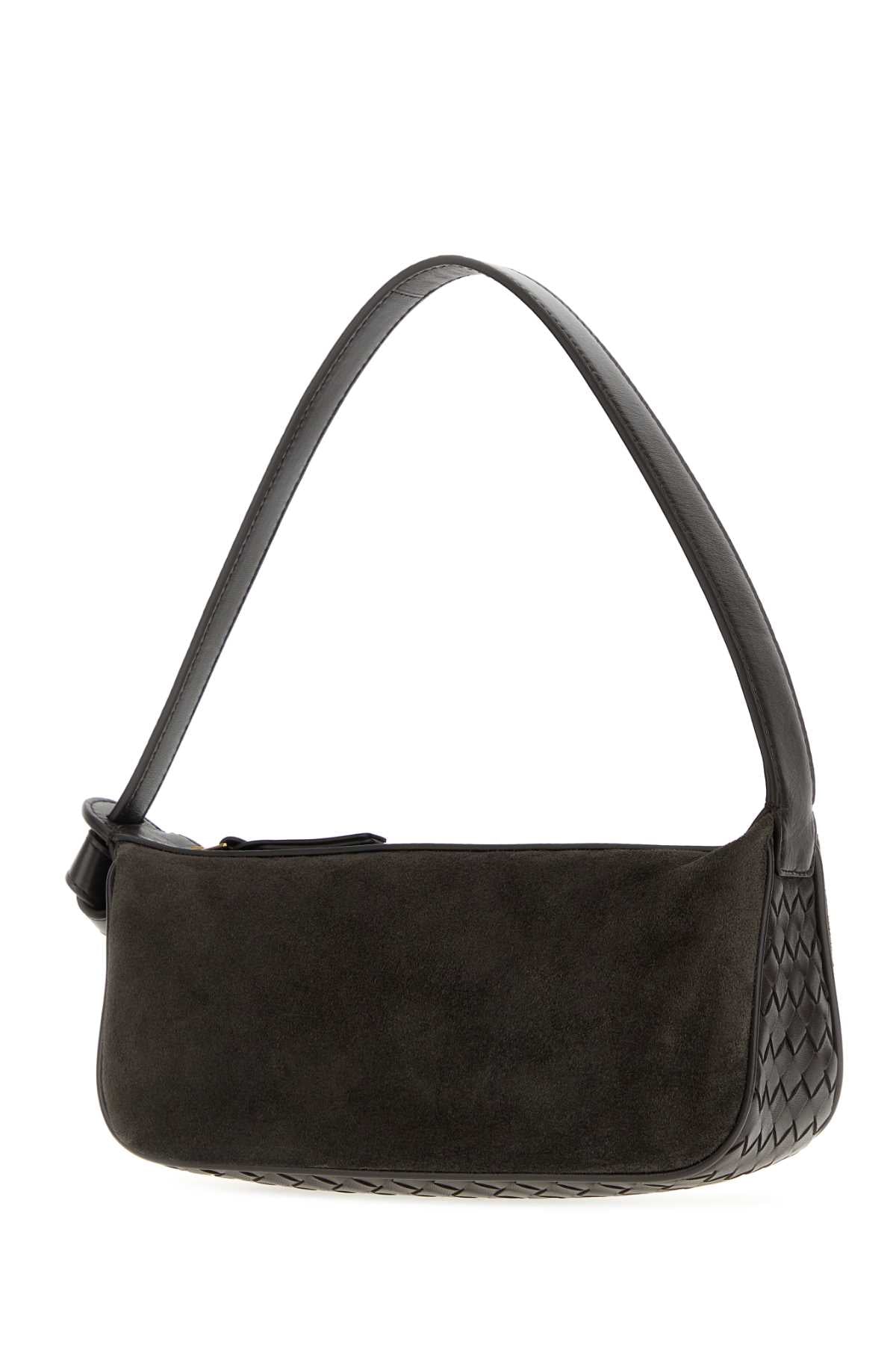 Bottega Veneta Women Dark Brown Suede And Nappa Leather Nodo Shoulder Bag BOTTEGA VENETA
