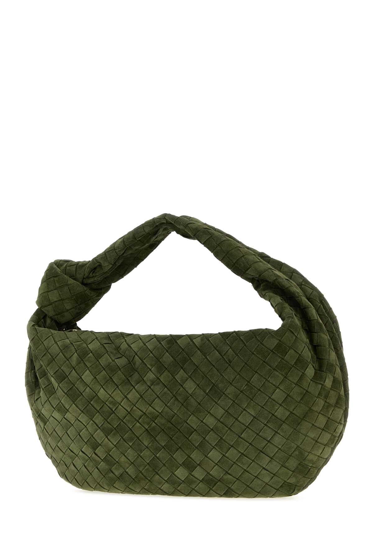 Bottega Veneta Women Dark Green Suede Jodie Shopping Bag BOTTEGA VENETA