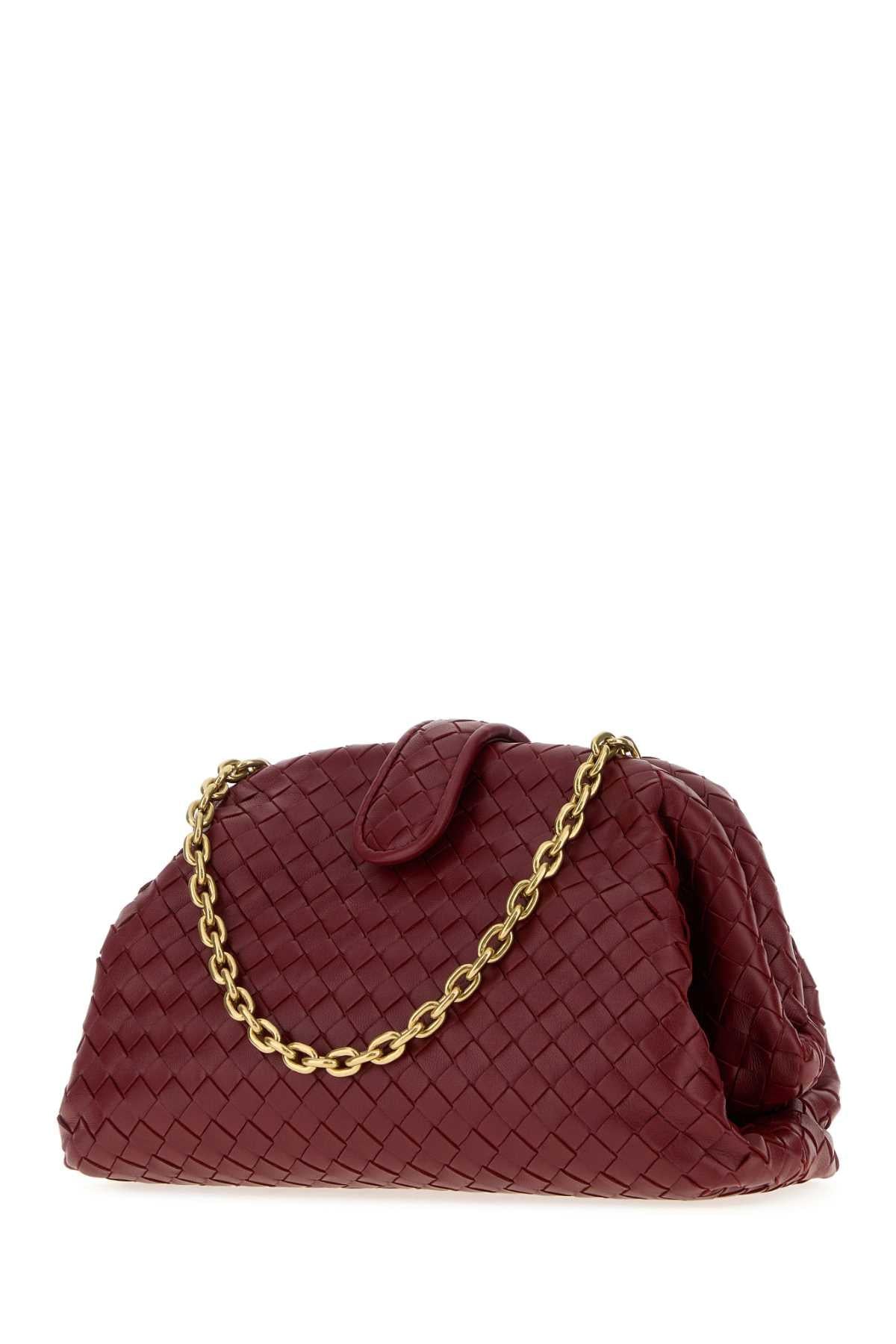 Bottega Veneta Women Bordeaux Leather Small Lauren 1980 Clutch BOTTEGA VENETA
