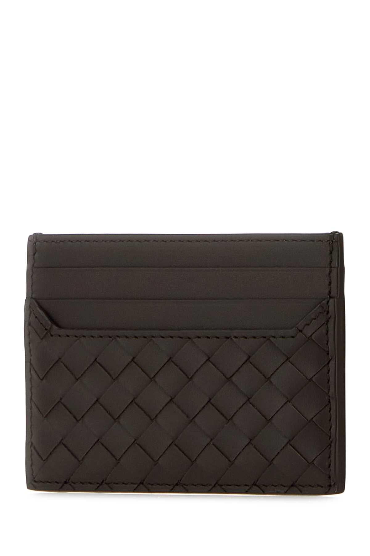 Bottega Veneta Men Dark Brown Leather Card Holder BOTTEGA VENETA