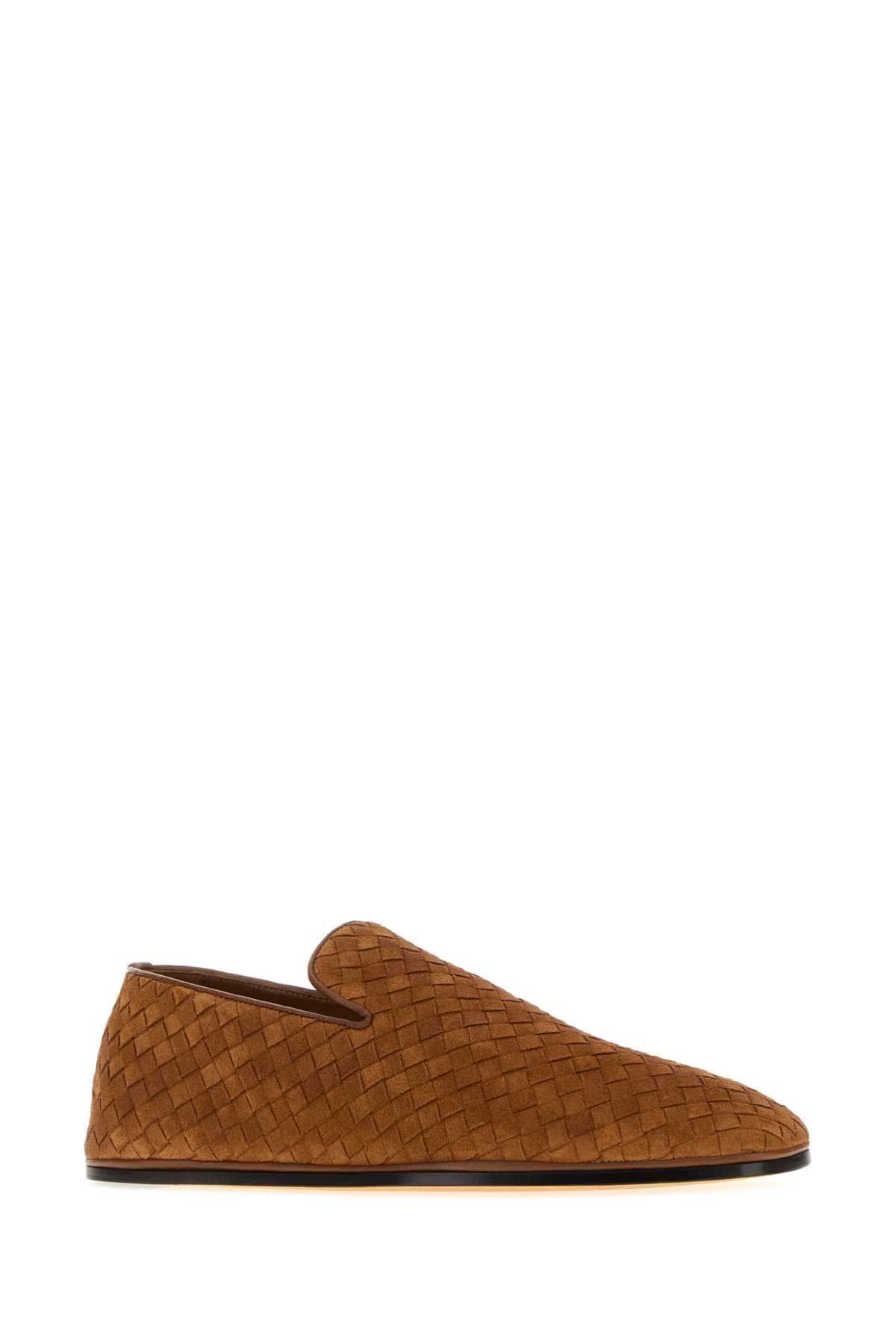 Bottega Veneta Men Caramel Suede Palazzo Loafers BOTTEGA VENETA