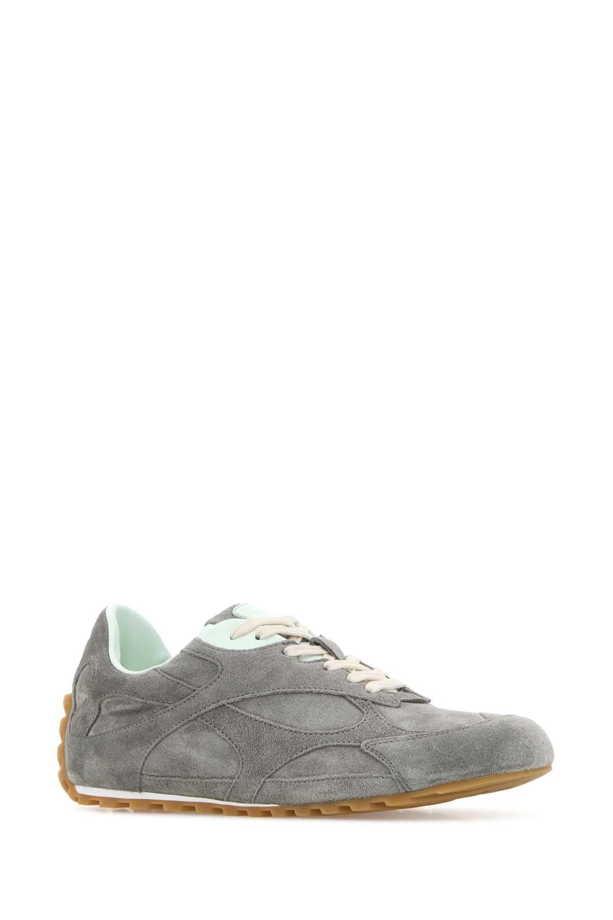 Bottega Veneta Women Grey Suede Orbit Flash Sneakers BOTTEGA VENETA