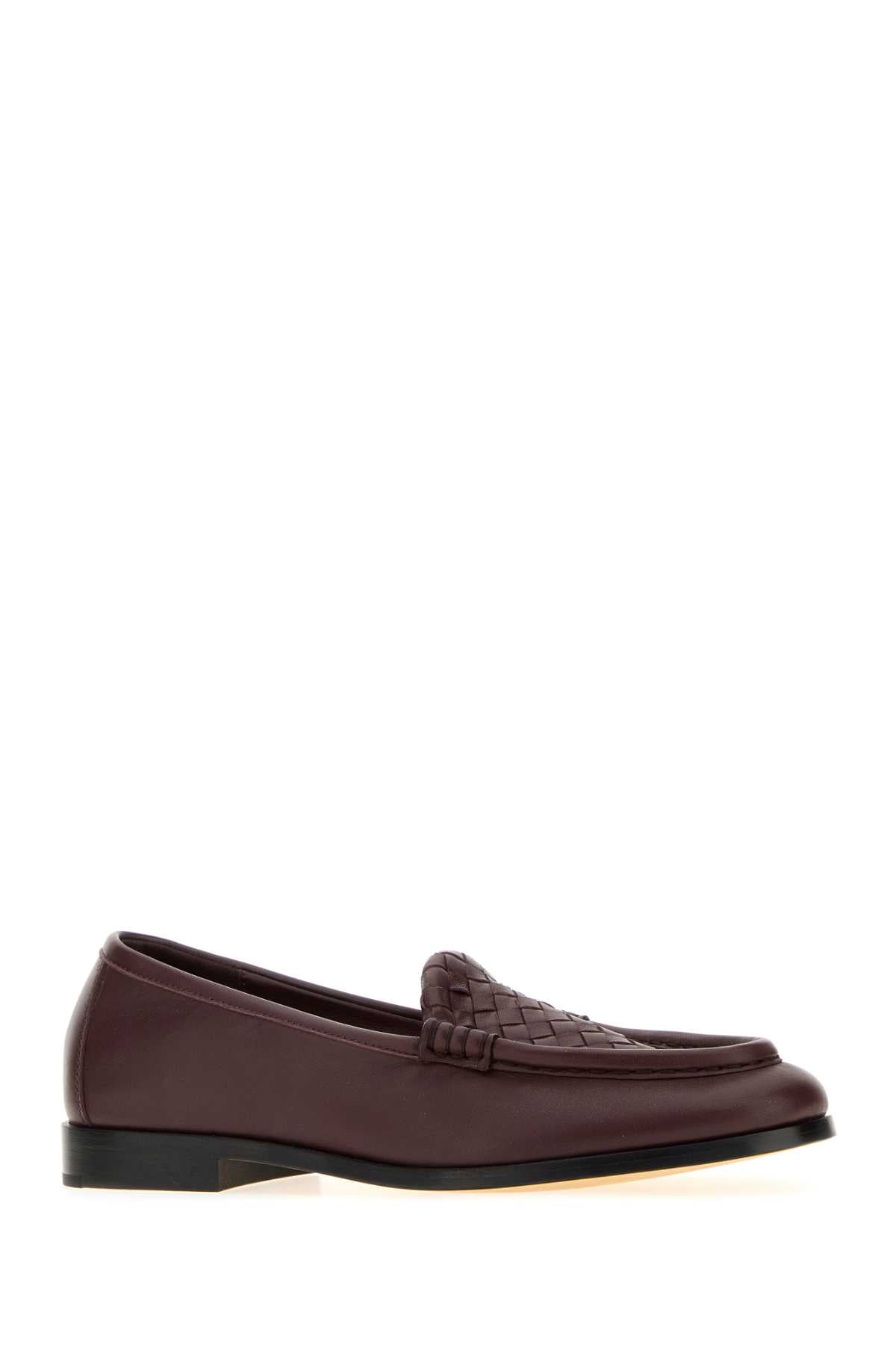 Bottega Veneta Women Burgundy Leather Silenzio Loafers BOTTEGA VENETA