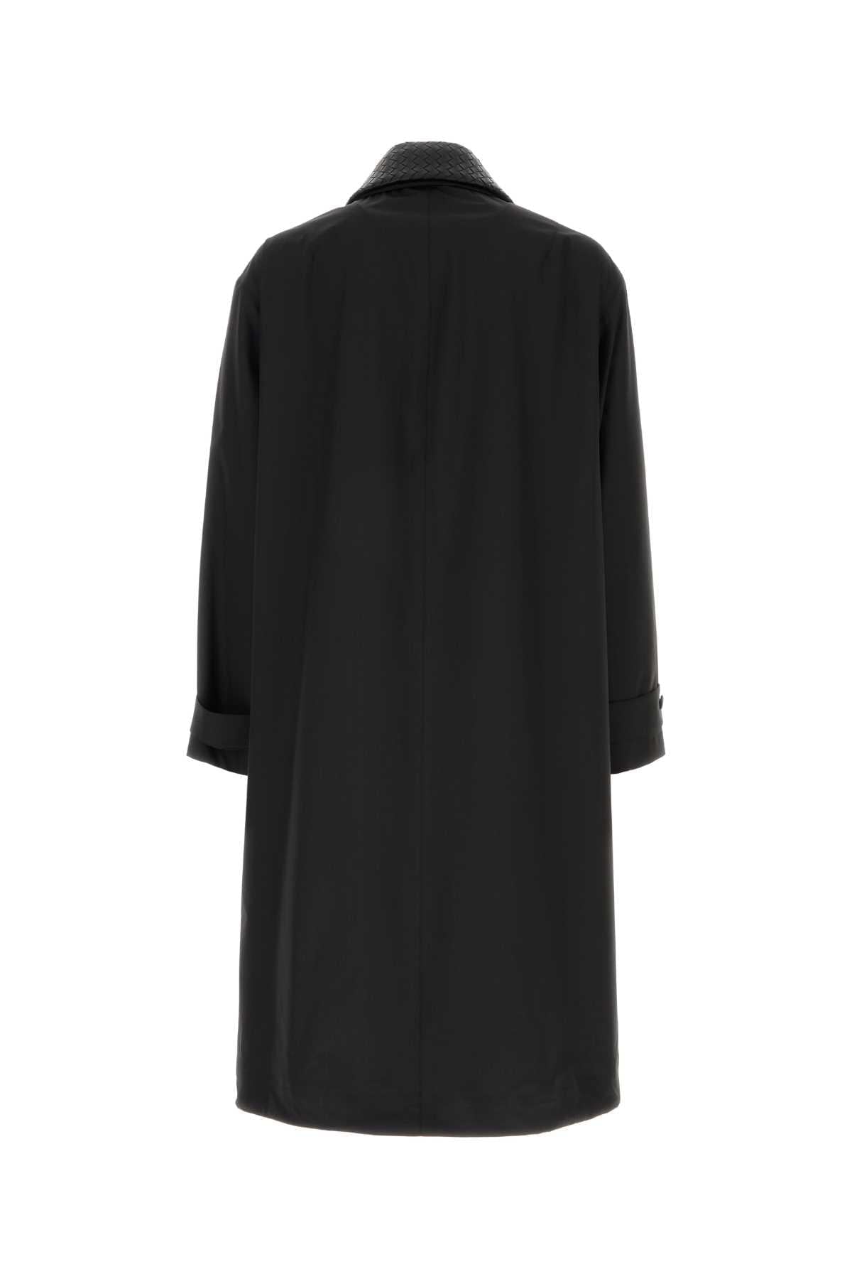 Bottega Veneta Men Black Tech Wool Overcoat BOTTEGA VENETA