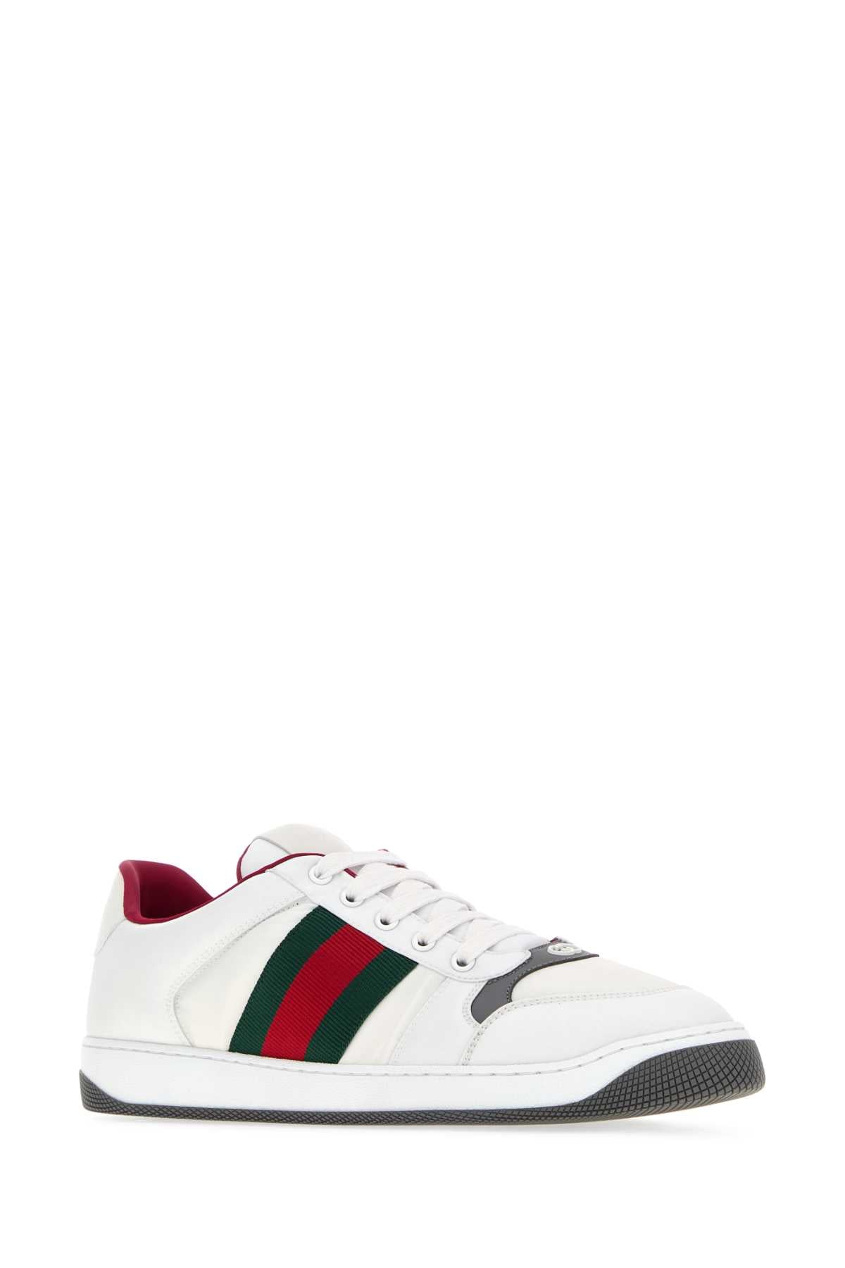 Gucci Men White Nylon Screener Sneakers GUCCI
