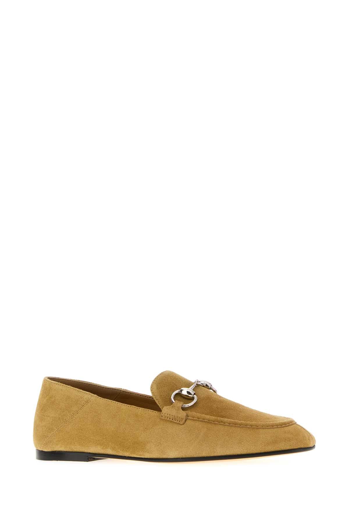 Gucci Women Beige Suede Jordaan Soft Loafers GUCCI