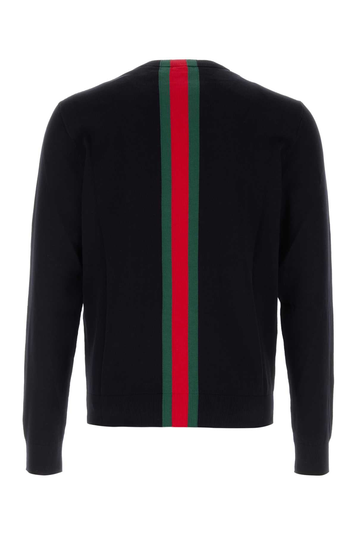 Gucci Men Midnight Blue Cotton Sweater GUCCI
