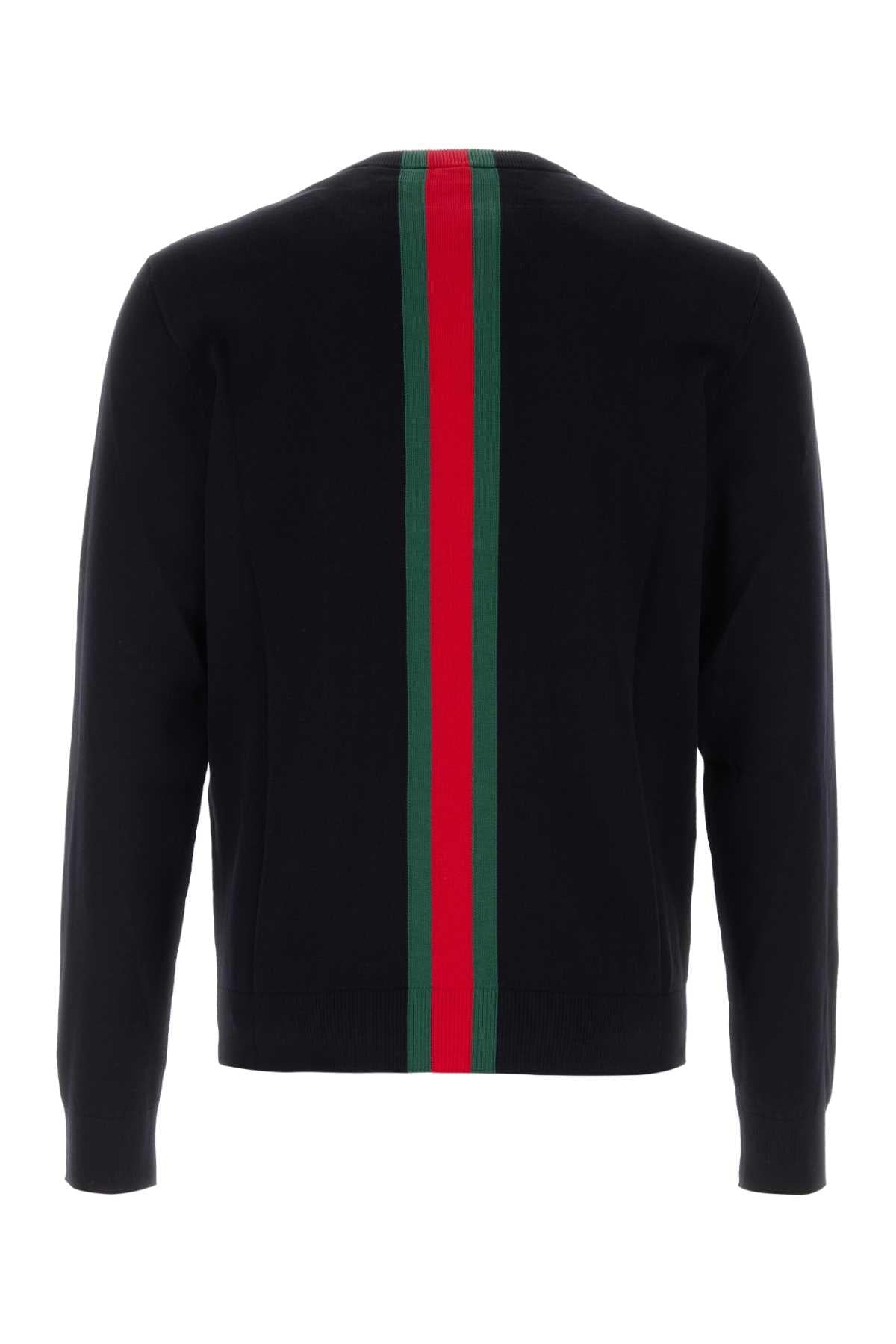 Gucci Men Midnight Blue Cotton Sweater GUCCI