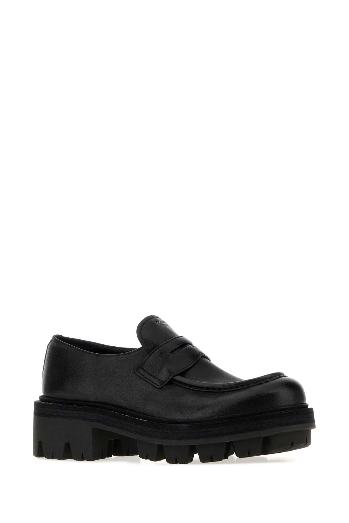 Prada Women Black Leather Loafers PRADA
