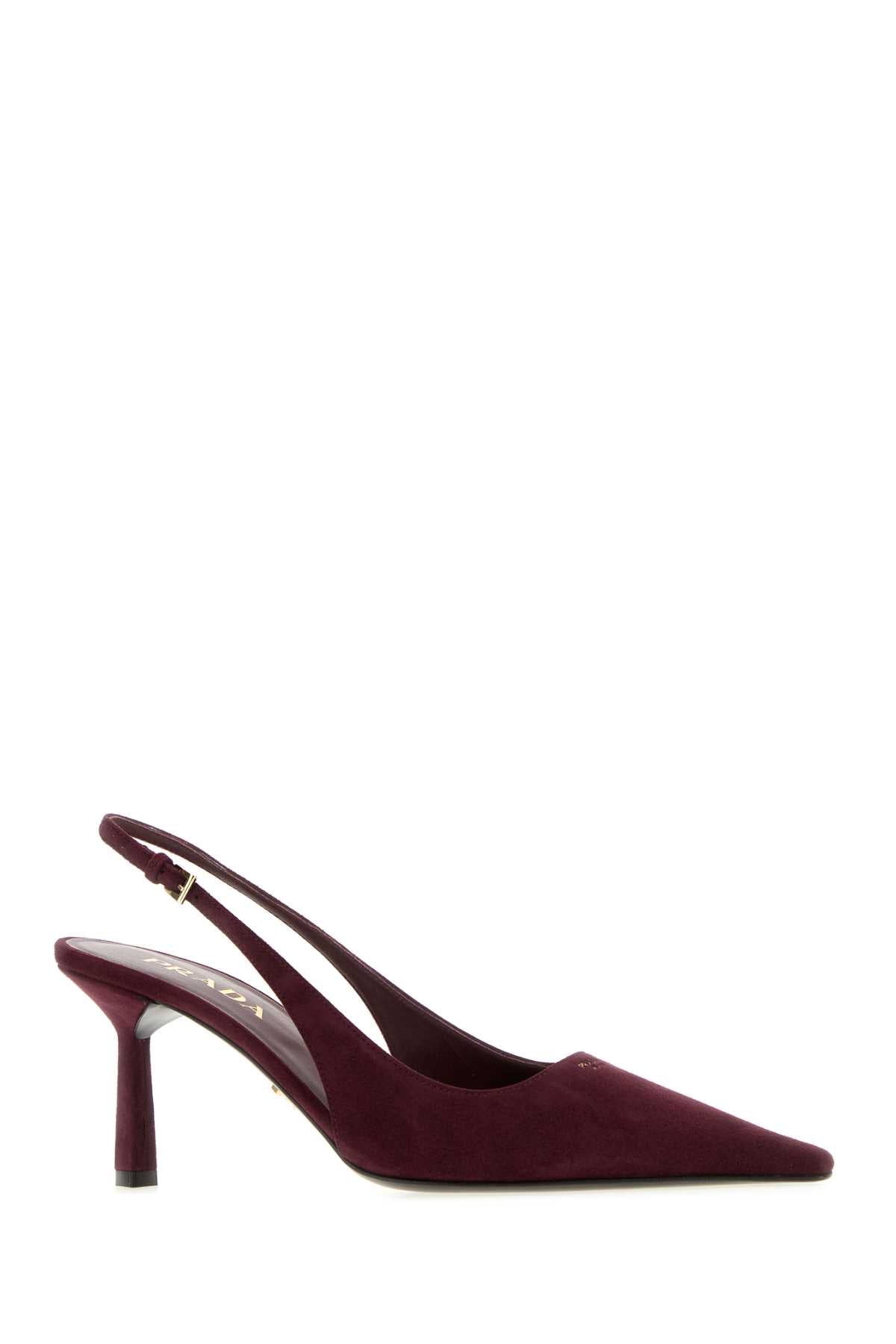 Prada Women Aubergine Suede Pumps PRADA