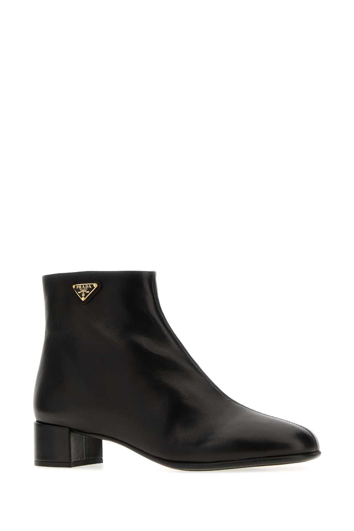 Prada Women Black Nappa Leather Ankle Boots PRADA