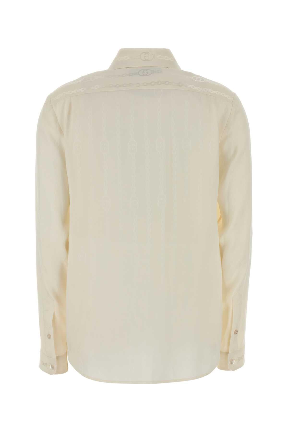 Gucci Women Ivory Crepe Shirt GUCCI