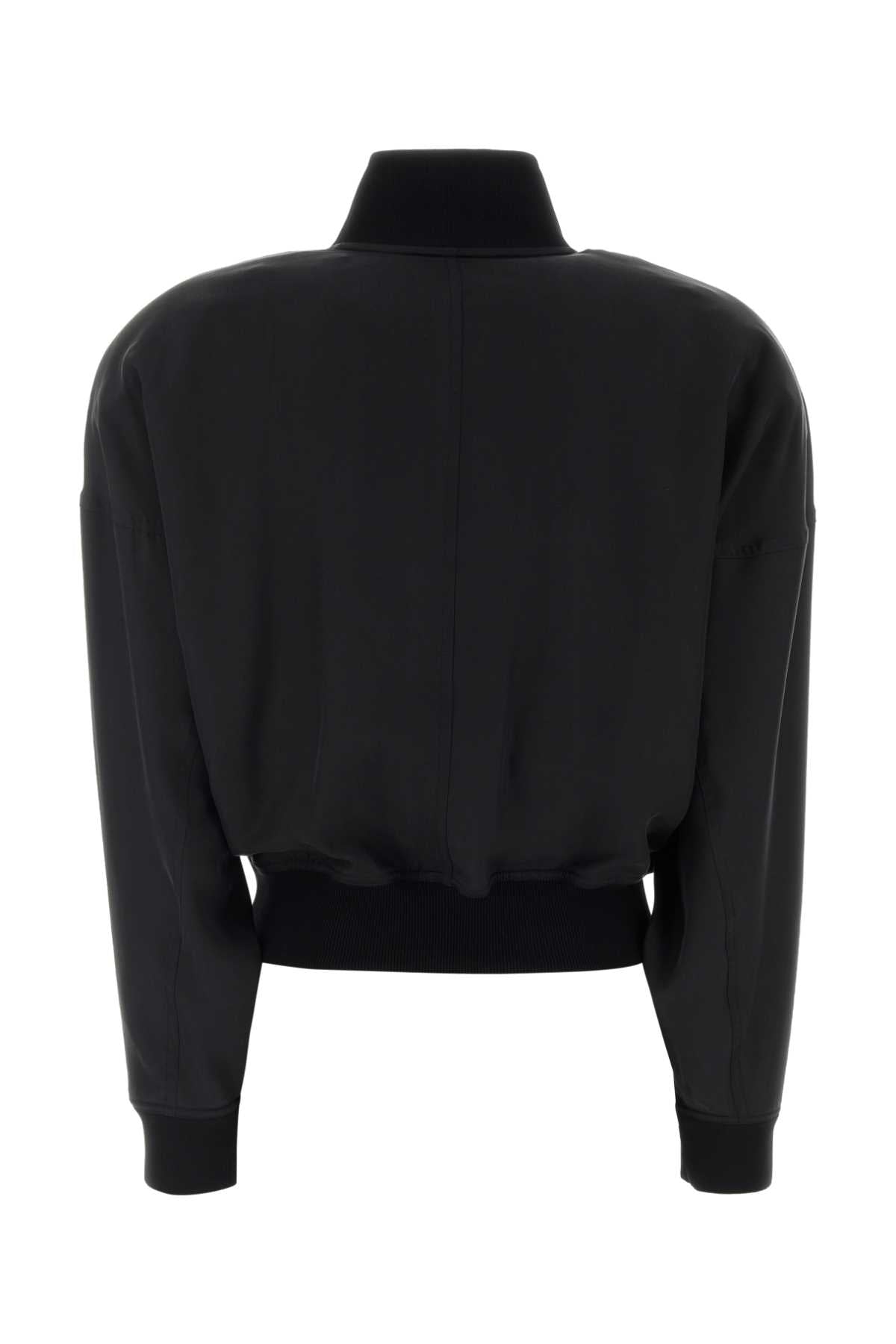 Gucci Women Black Silk Bomber Jacket GUCCI