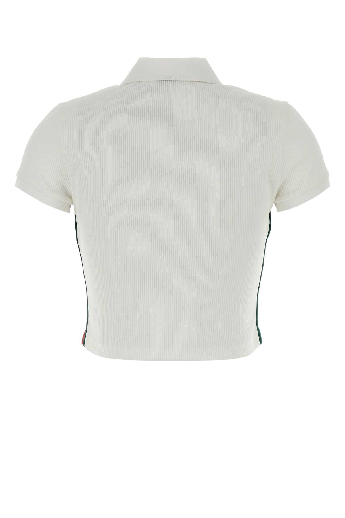 Gucci Women White Jersey Polo Shirt GUCCI