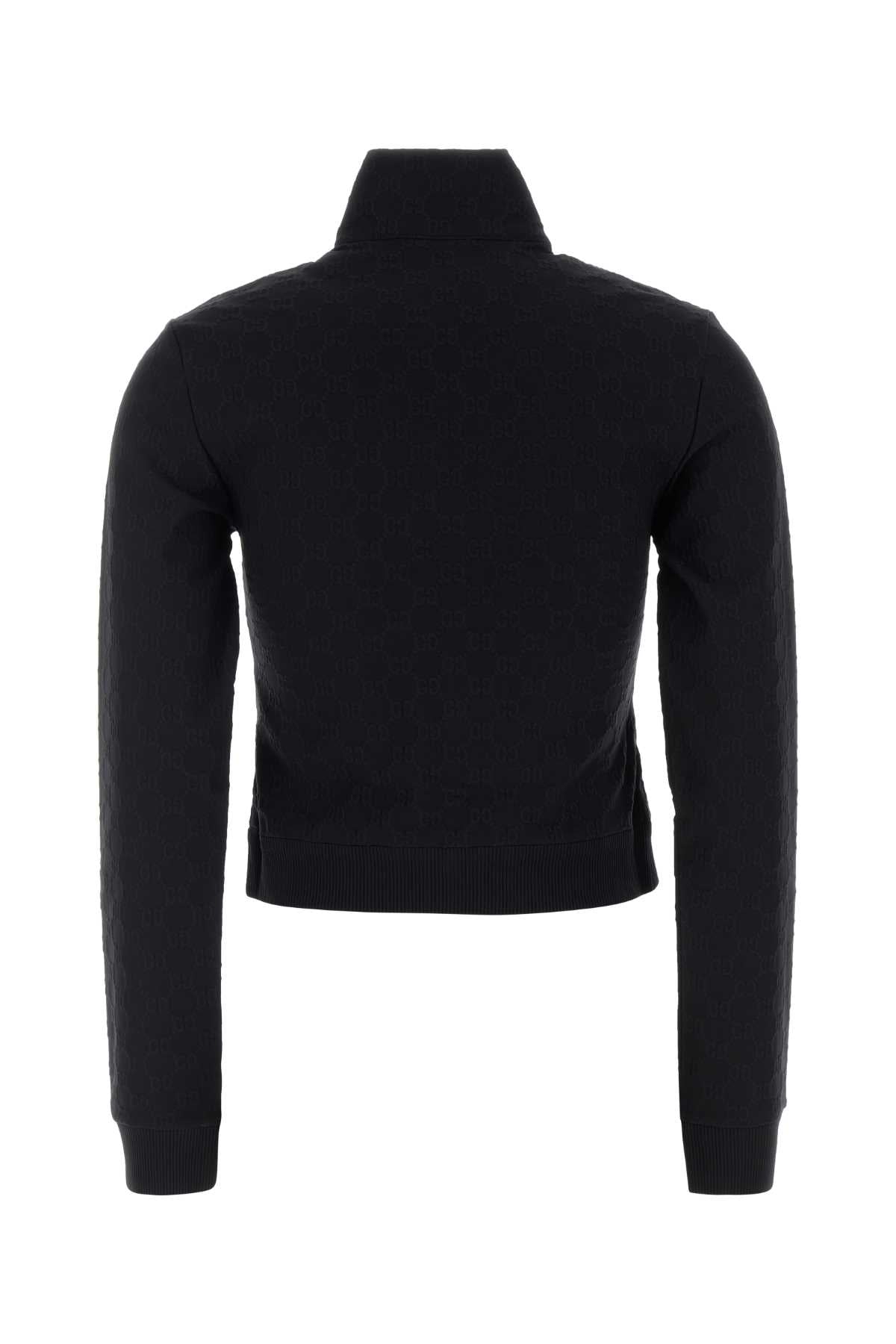 Gucci Women Black Gg Jacquard Sweatshirt GUCCI