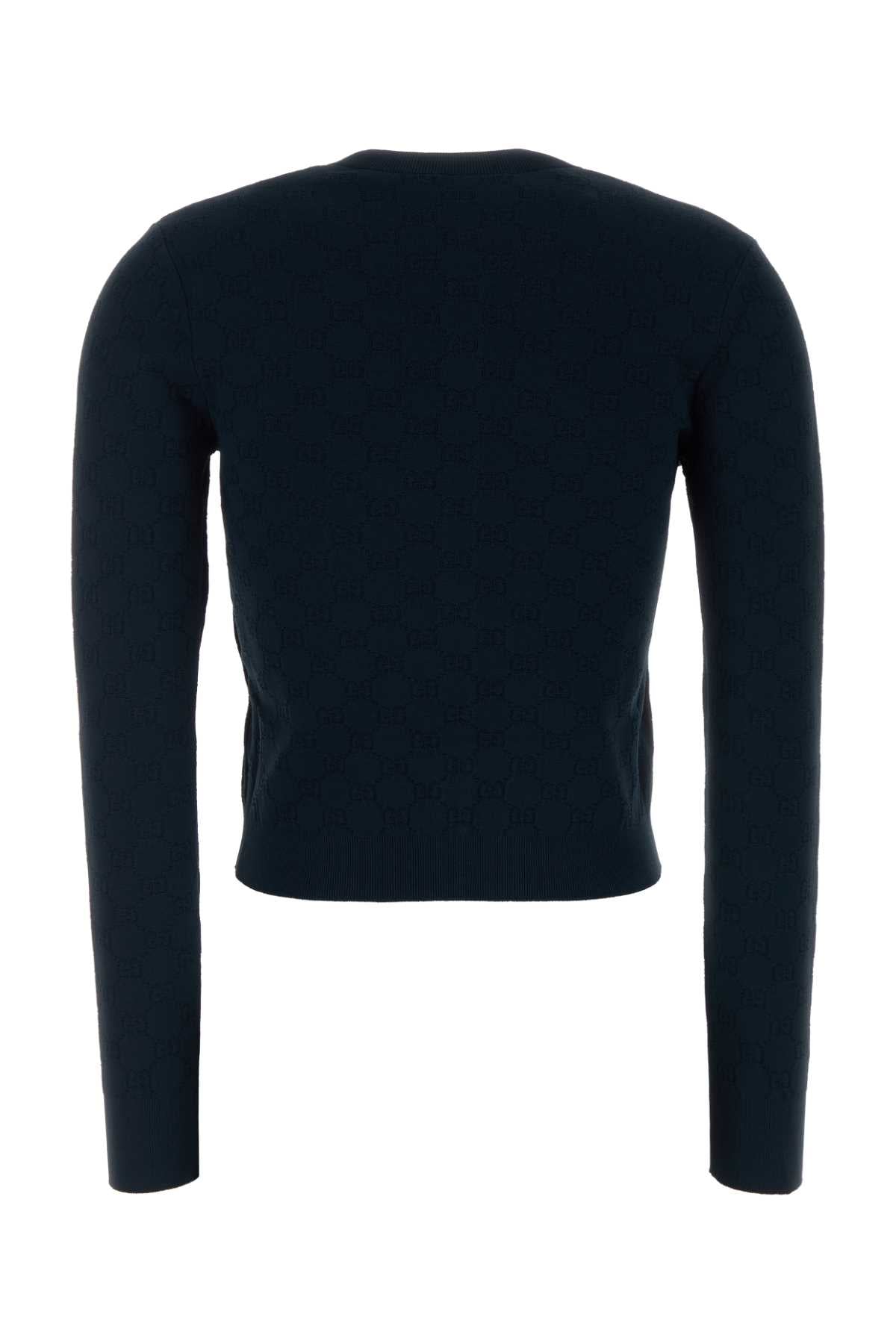 Gucci Women Navy Blue Knit Cardigan GUCCI