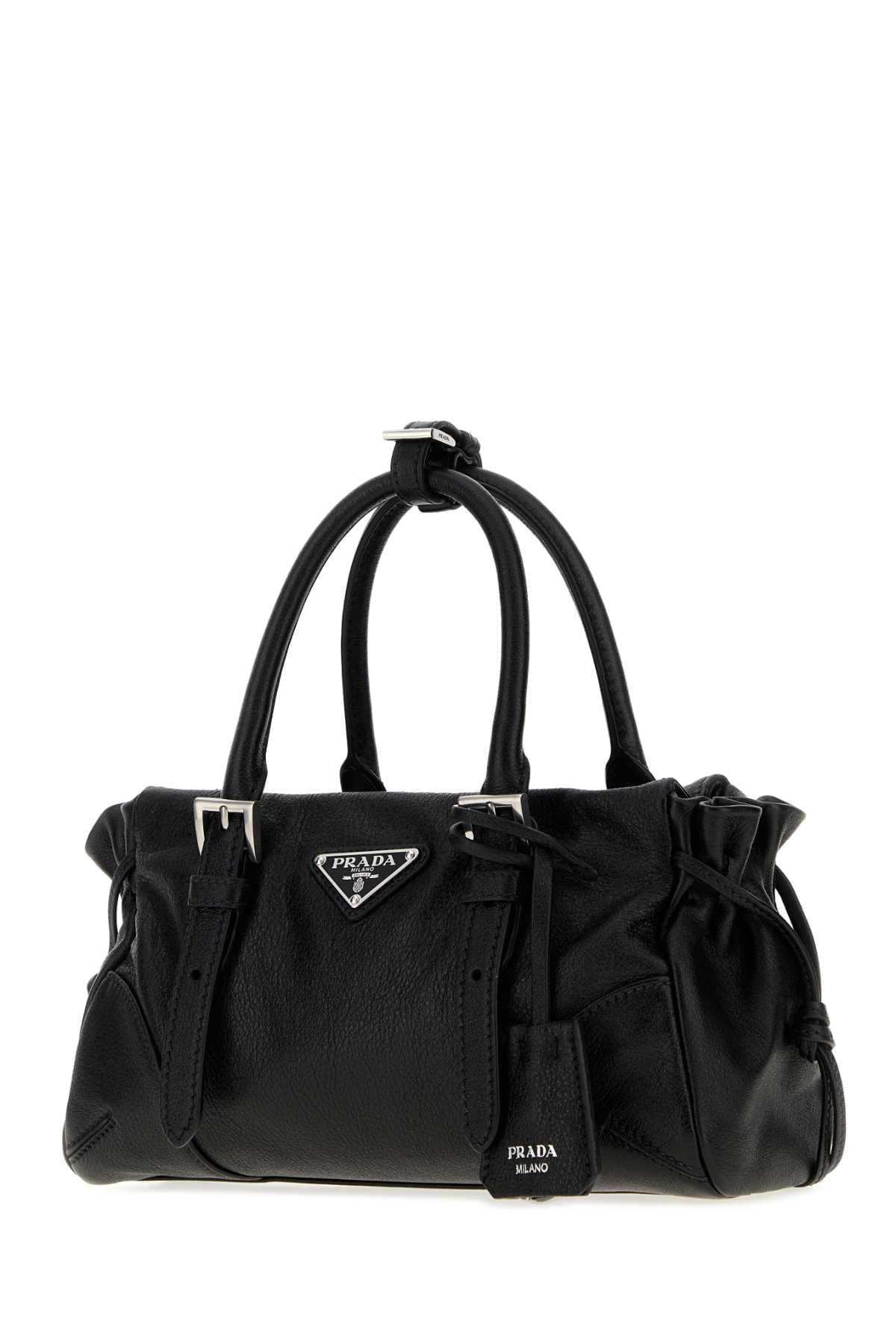 Prada Women Black Leather Small Prada Karin Handbag PRADA