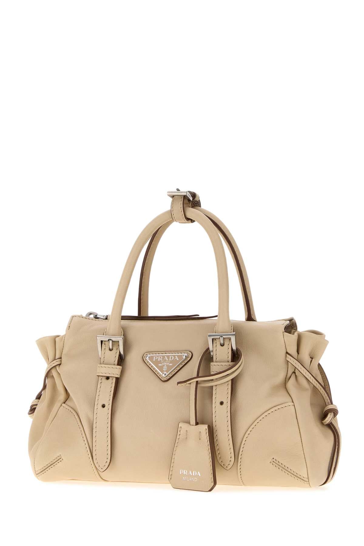 Prada Women Sand Leather Small Prada Karin Handbag PRADA