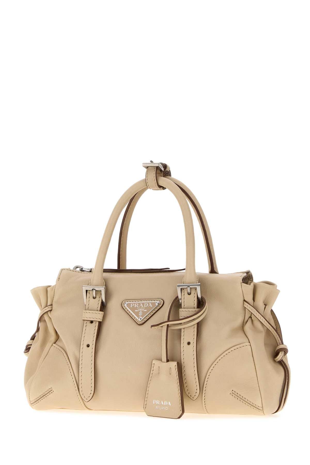 Prada Women Sand Leather Small Prada Karin Handbag PRADA