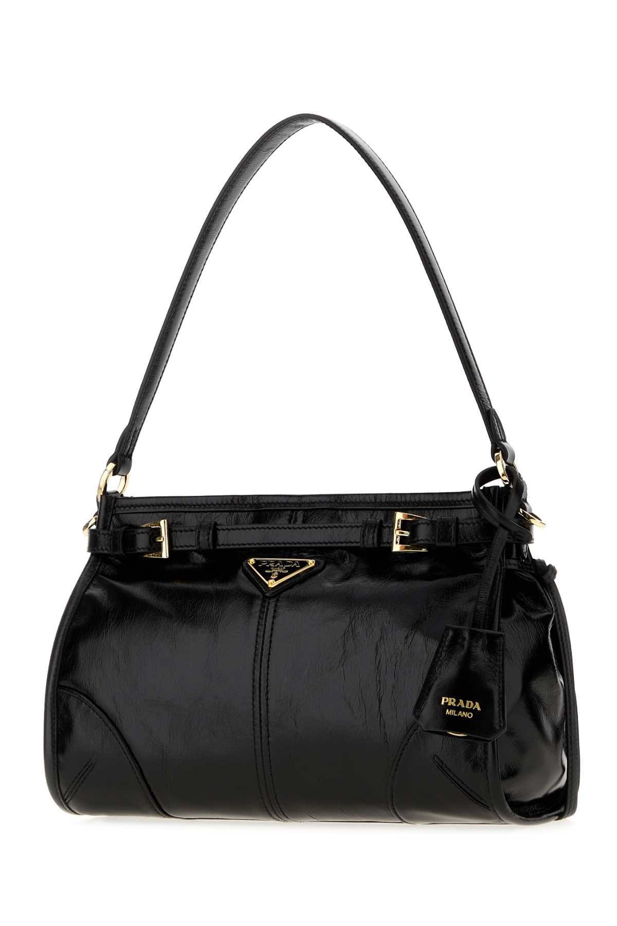 Prada Women Black Leather Prada Bonnie Shoulder Bag PRADA
