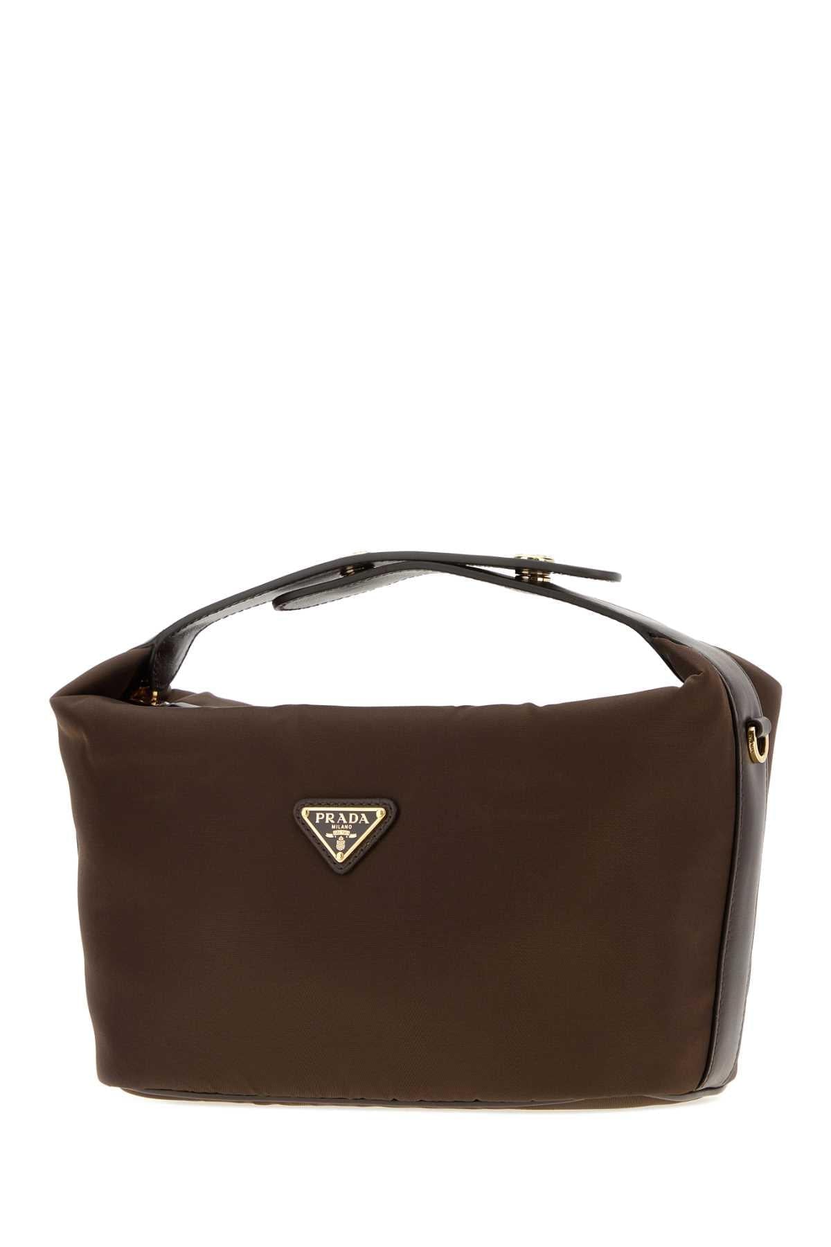 Prada Women Brown Re-Nylon Mini Prada Cherie Handbag PRADA