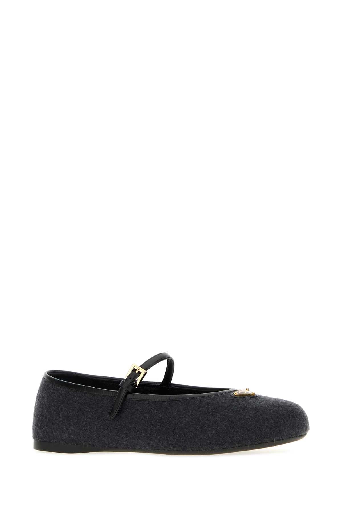 Prada Women Charcoal Fabric Ballerinas PRADA