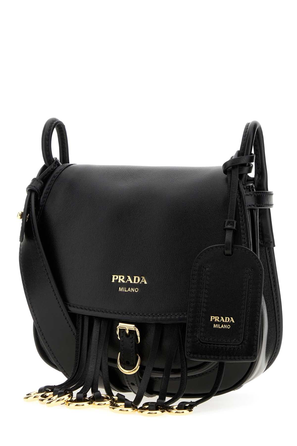 Prada Women Black Leather Crossbody Bag PRADA