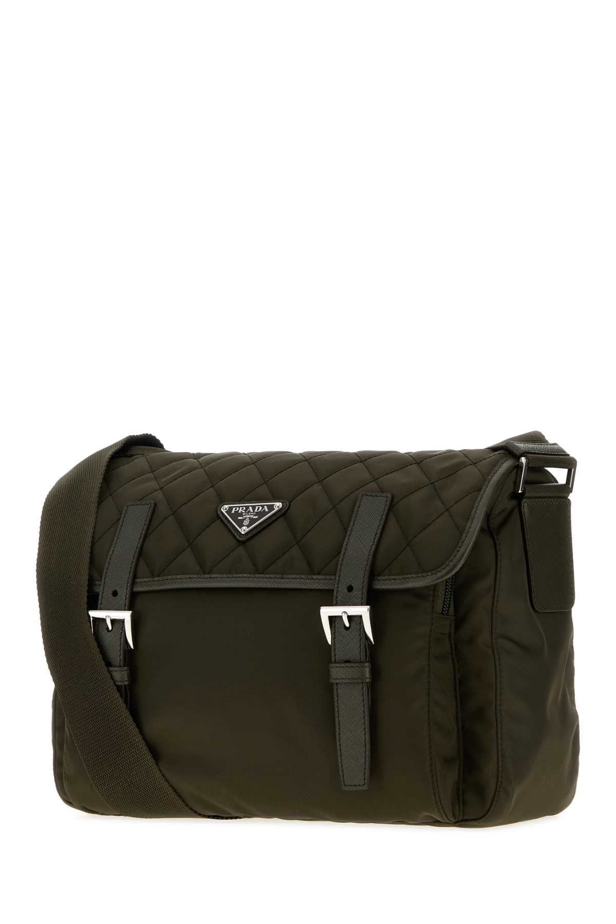 Prada Women Olive Green Fabric Crossbody Bag PRADA