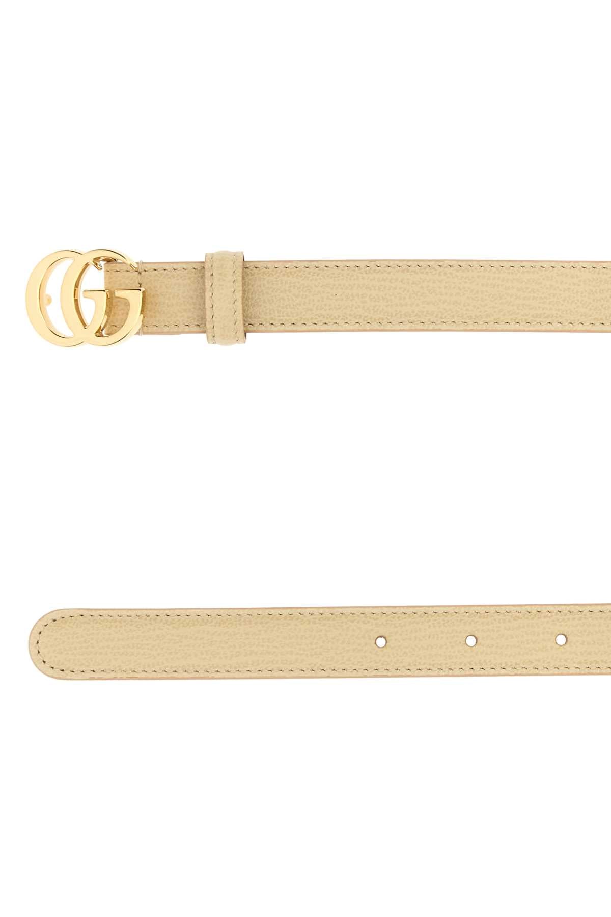 Gucci Women Pastel Yellow Leather Gg Marmont Belt GUCCI