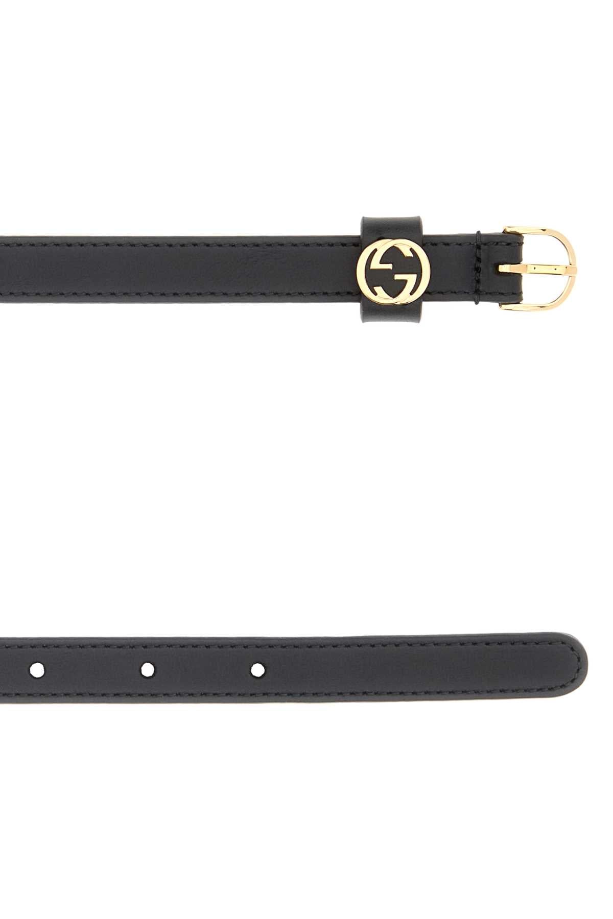 Gucci Women Black Leather Belt GUCCI