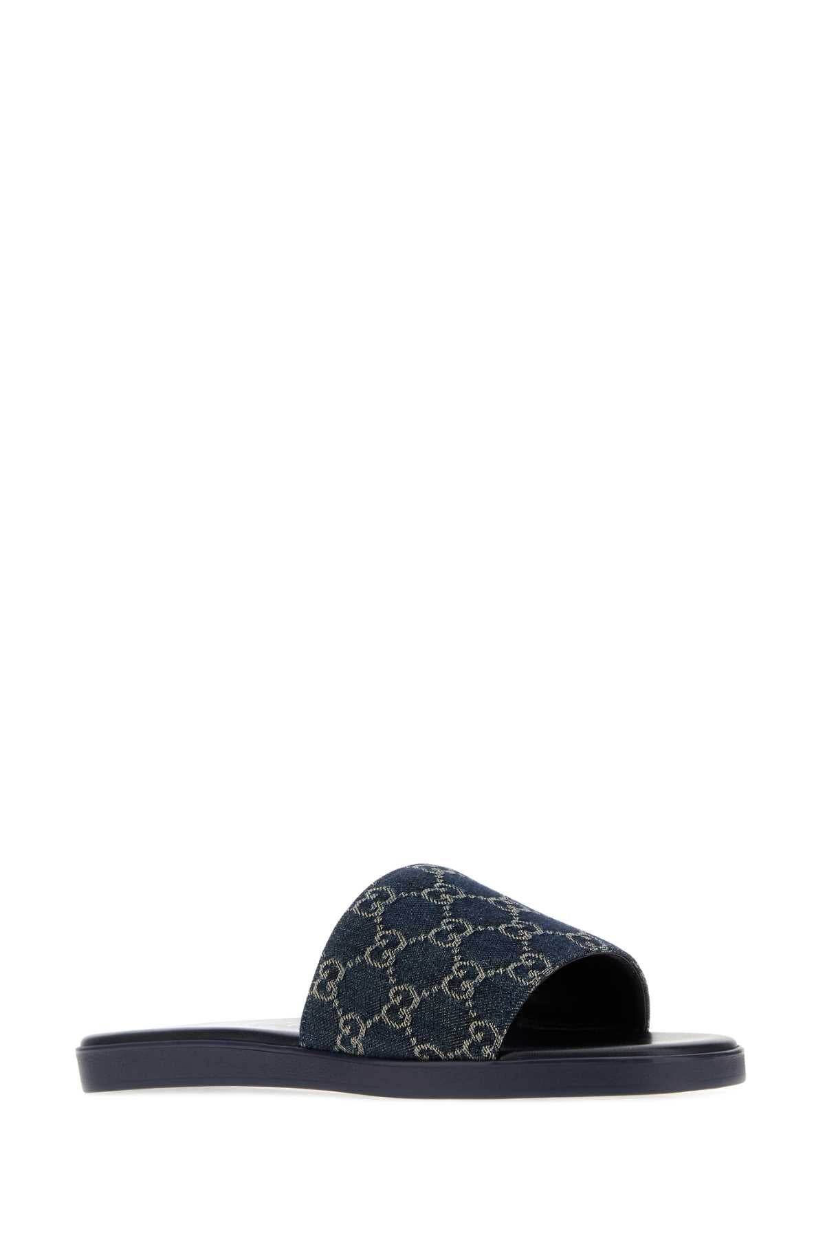 Gucci Men Gg Denim Slippers GUCCI