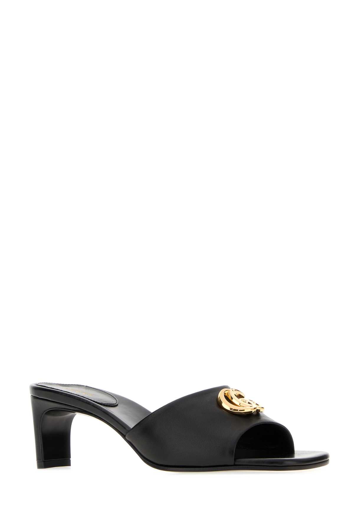 Gucci Women Black Nappa Leather Mules GUCCI