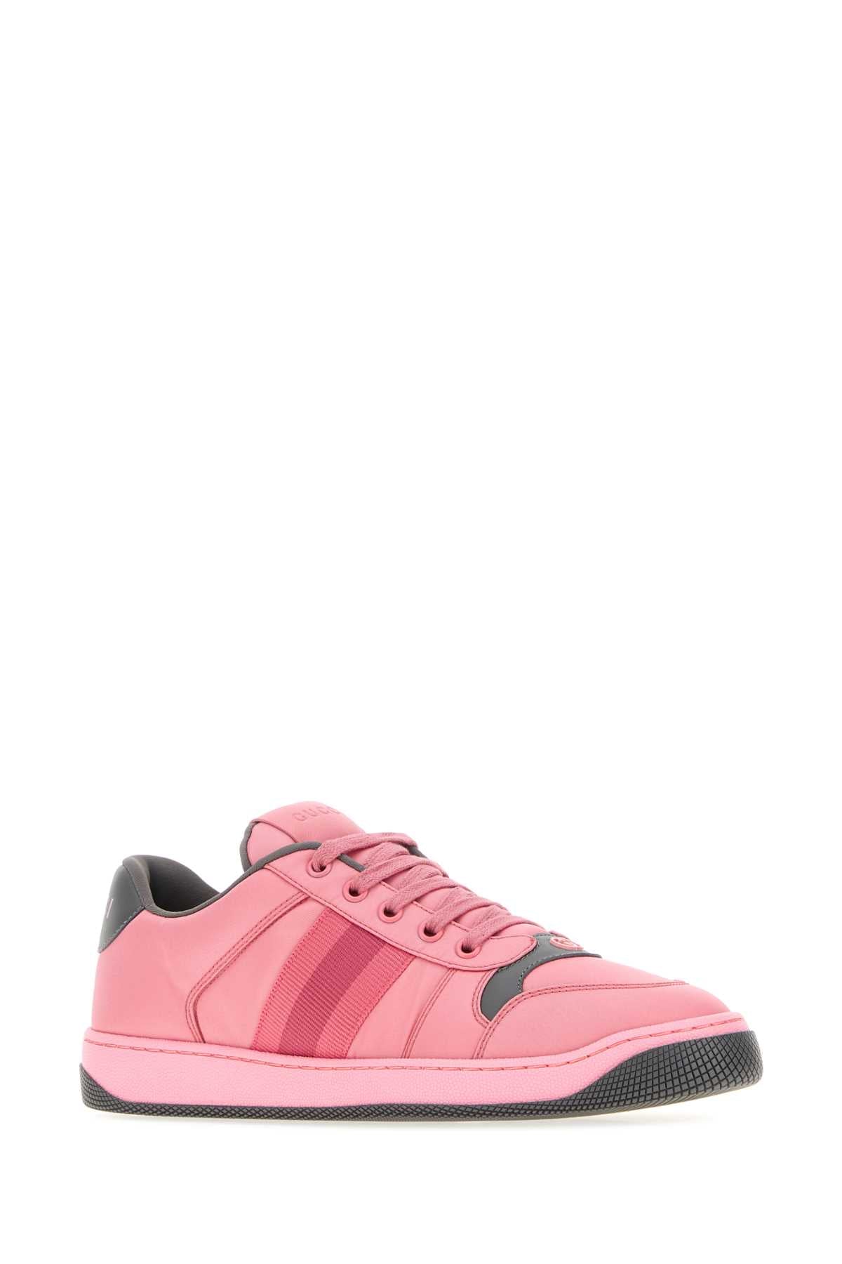 Gucci Women Pink Fabric Screener Sneakers GUCCI