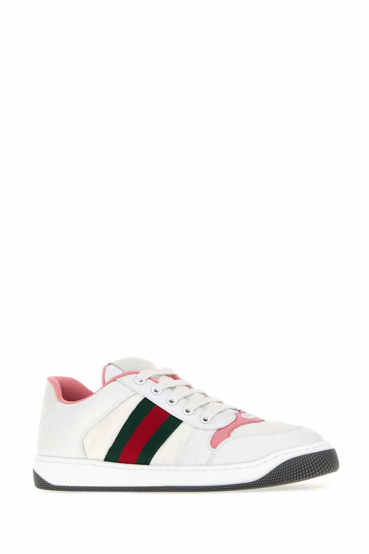 Gucci Women White Fabric Screener Sneakers GUCCI