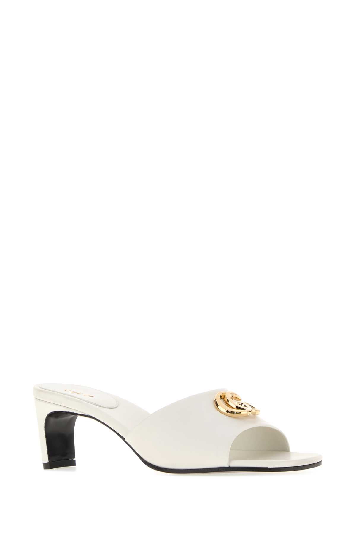 Gucci Women White Nappa Leather Mules GUCCI