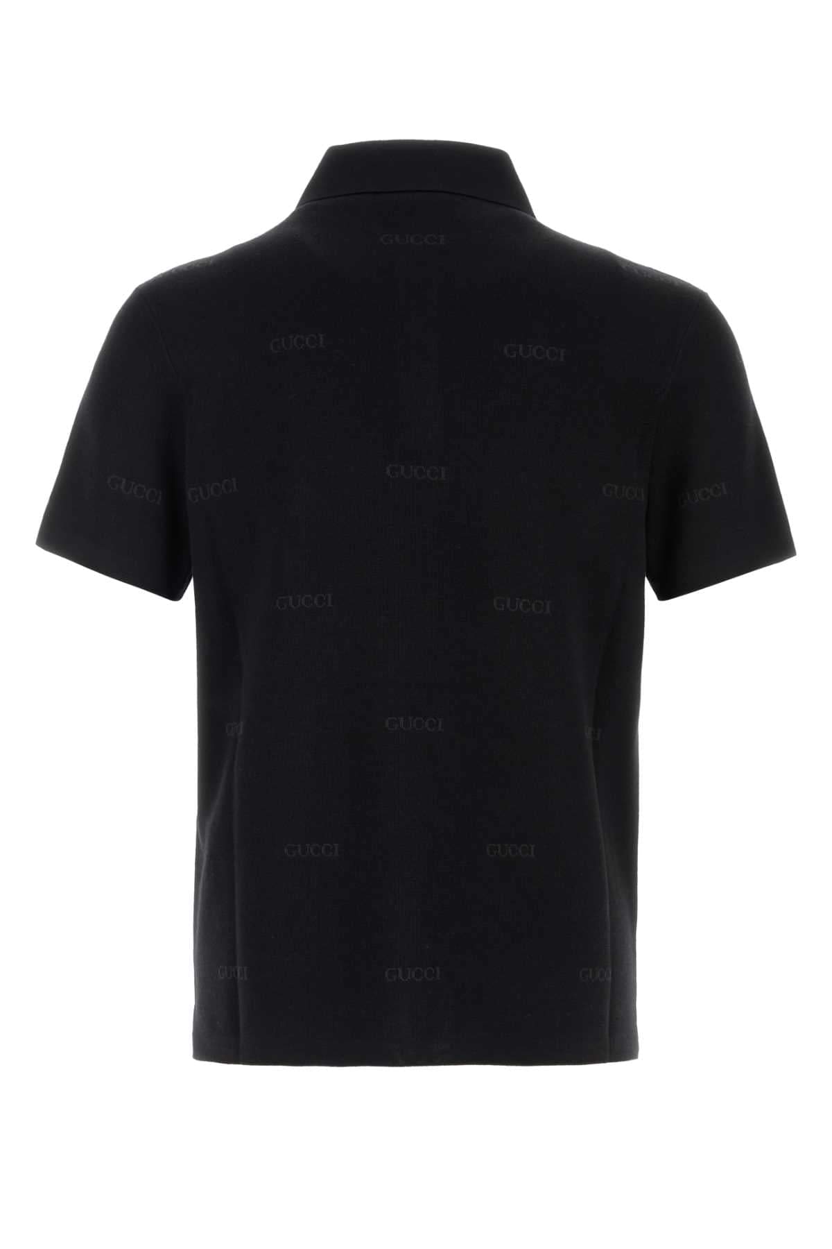 Gucci Men Embroidered Wool Blend Polo Shirt GUCCI