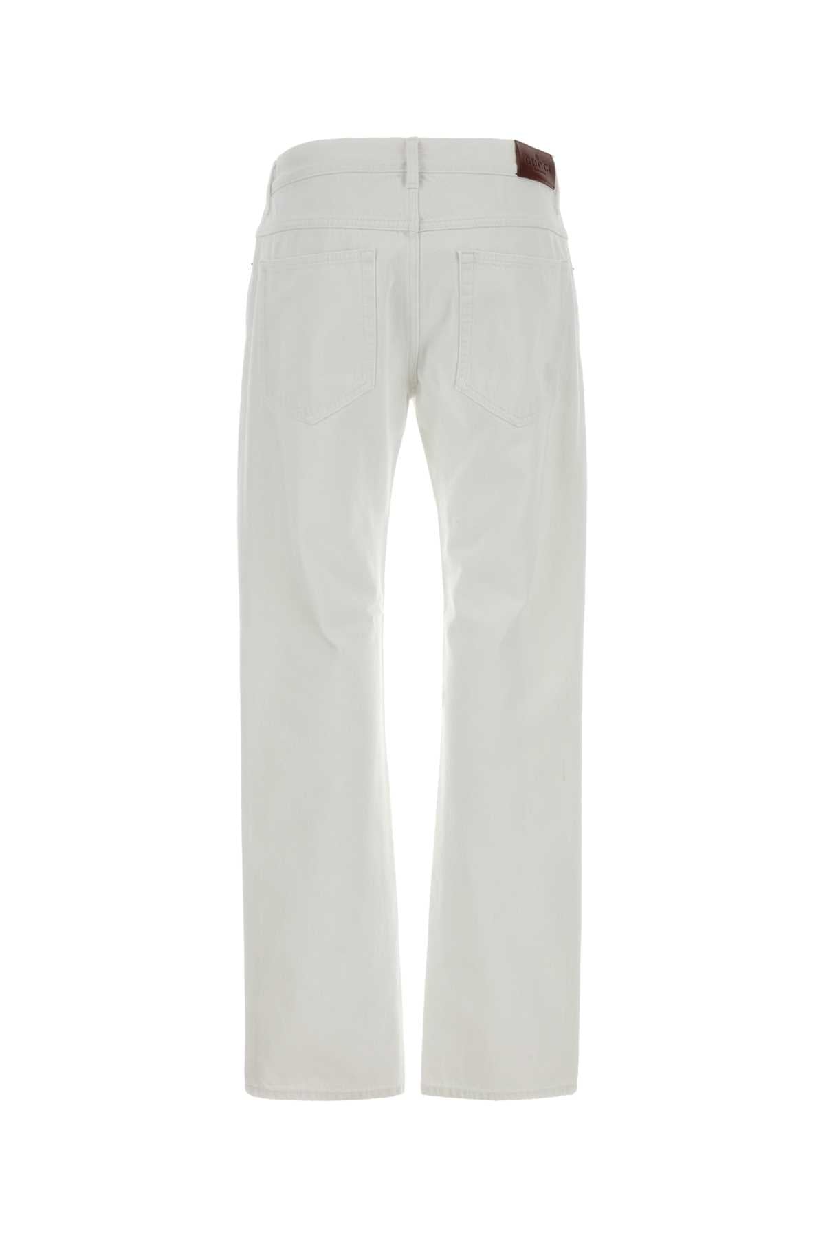 Gucci Men White Denim Jeans GUCCI