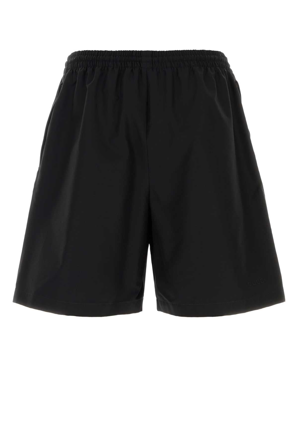 Gucci Men Black Cotton Bermuda Shorts GUCCI