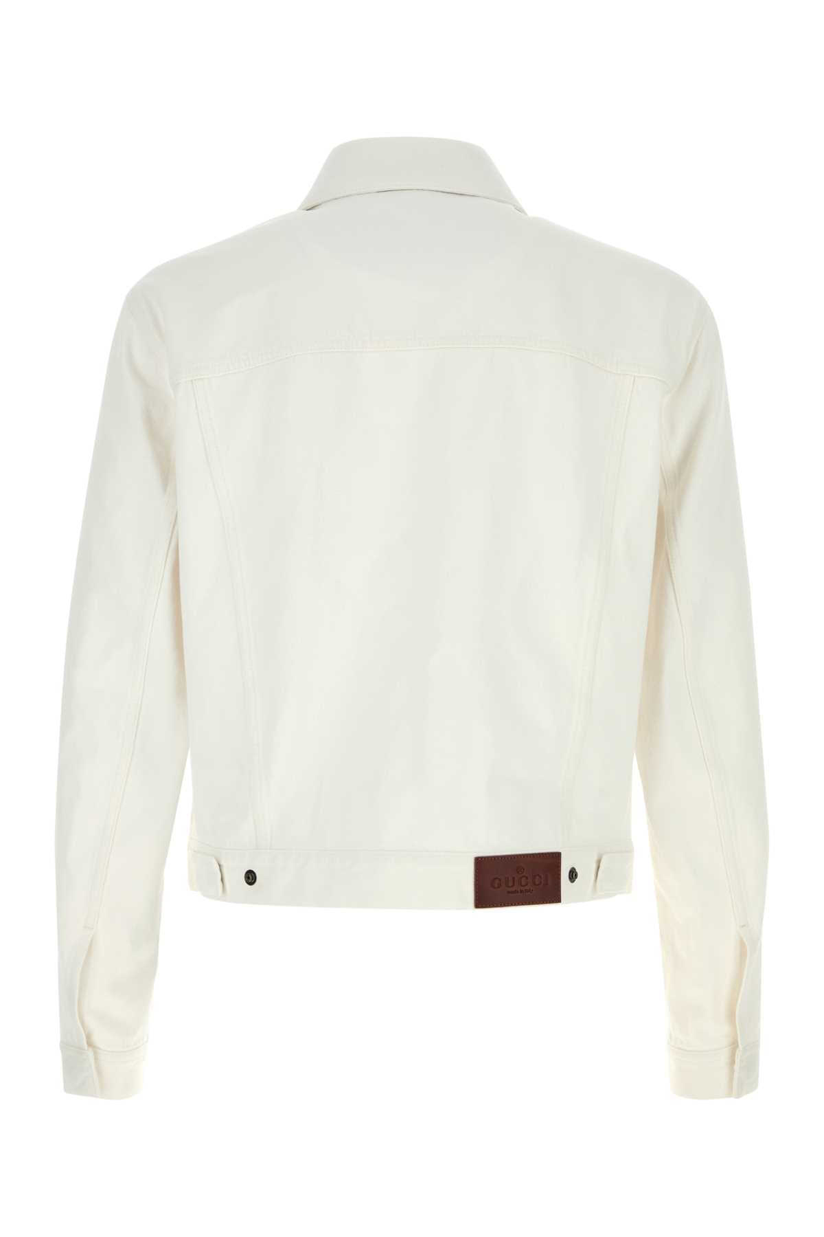 Gucci Men White Denim Jacket GUCCI