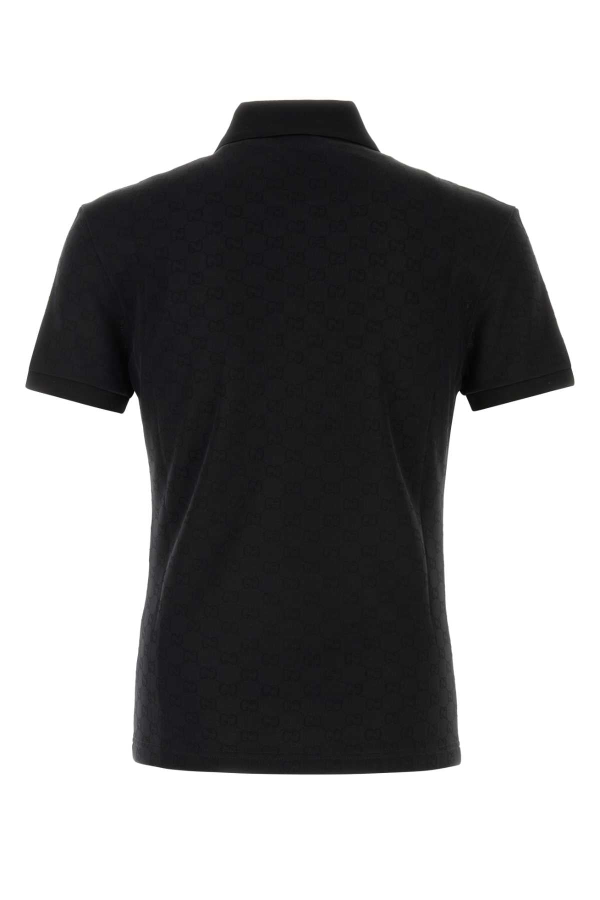 Gucci Men Black Jersey Polo Shirt GUCCI